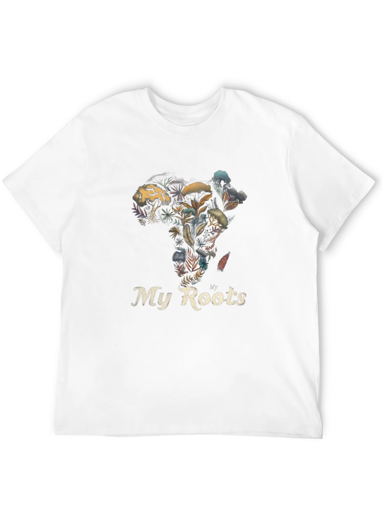 My Roots Africa Floral Print Black T-Shirt