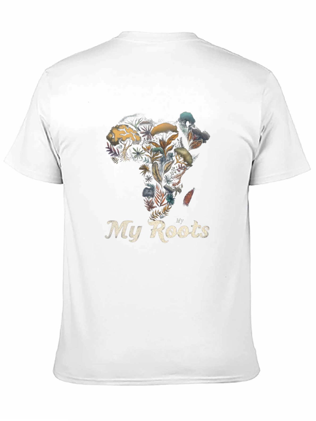 My Roots Africa Floral Print Black T-Shirt