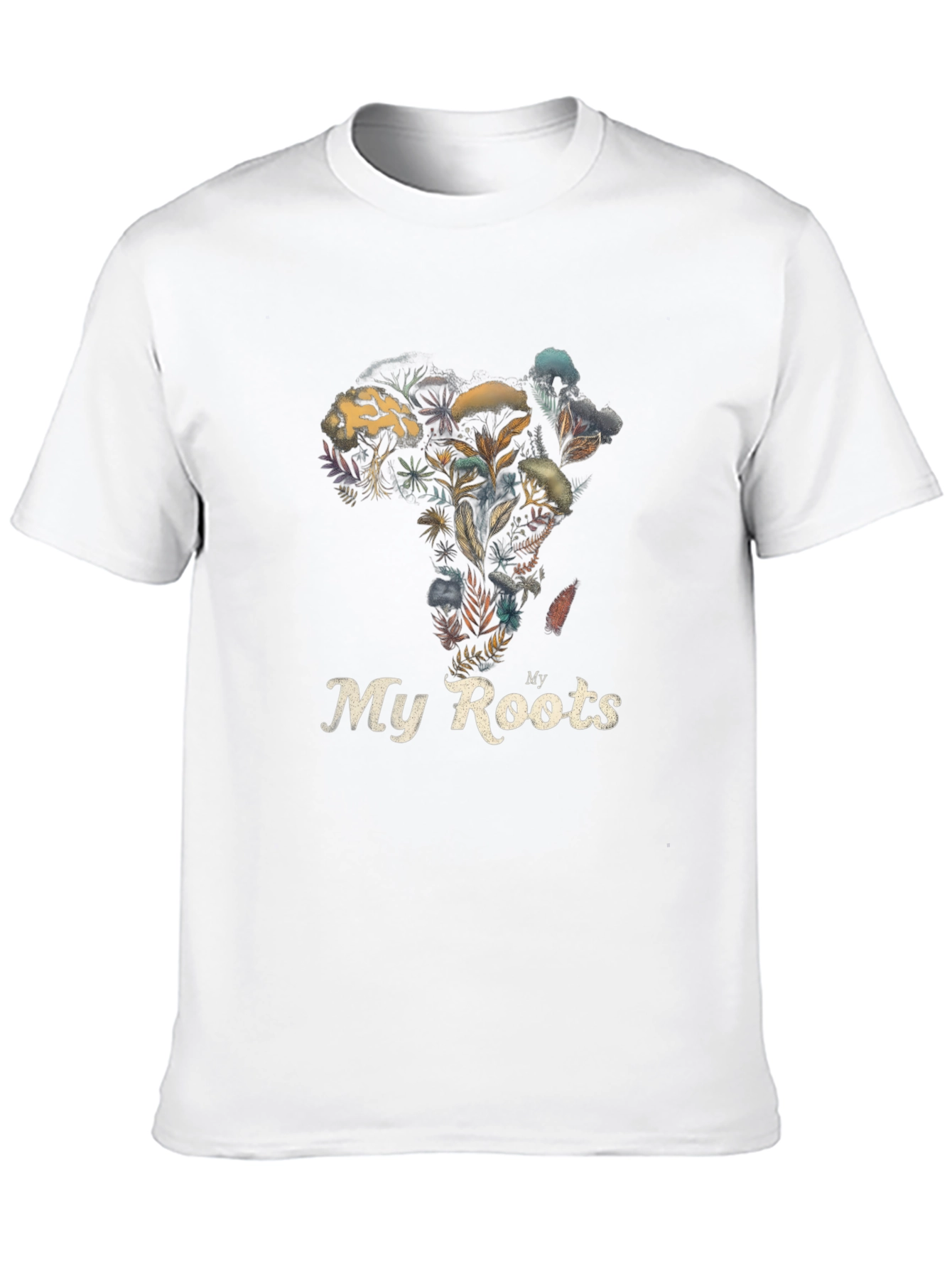 My Roots Africa Floral Print Black T-Shirt