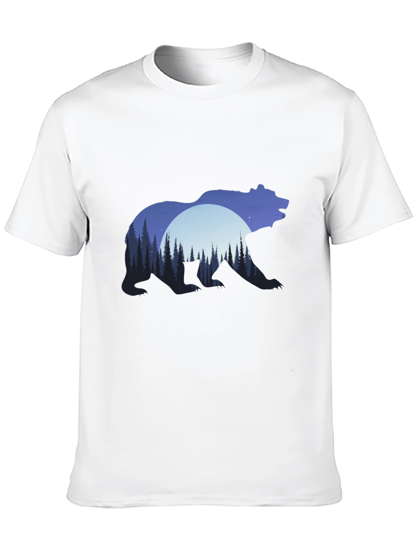 Bear Silhouette Forest Graphic T-Shirt