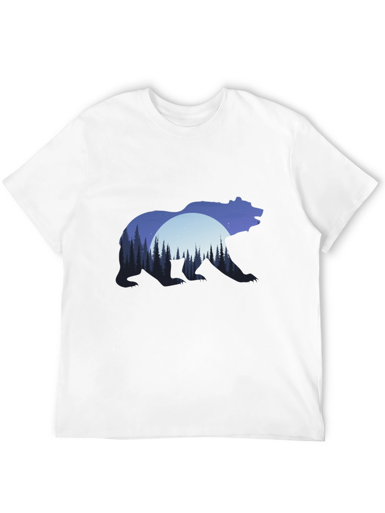 Bear Silhouette Forest Graphic T-Shirt