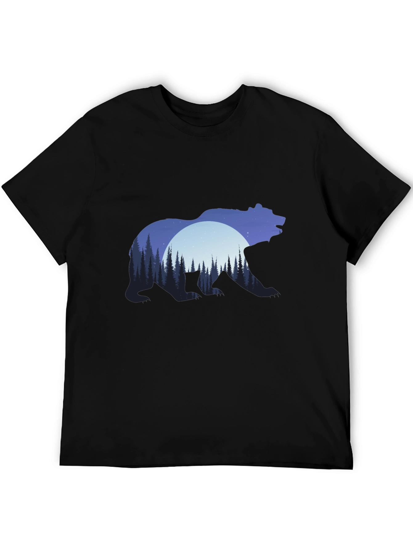 Bear Silhouette Forest Graphic T-Shirt