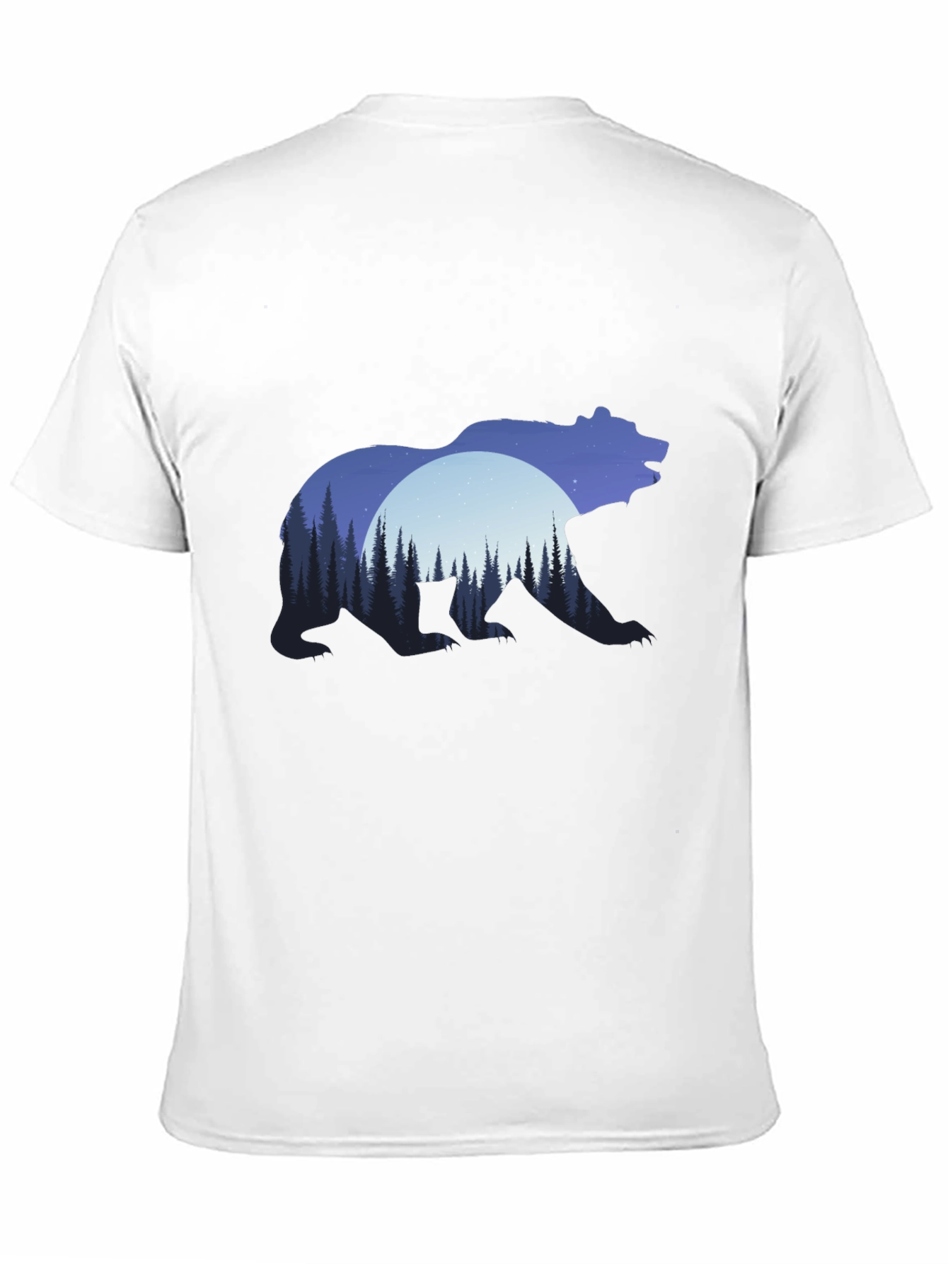Bear Silhouette Forest Graphic T-Shirt