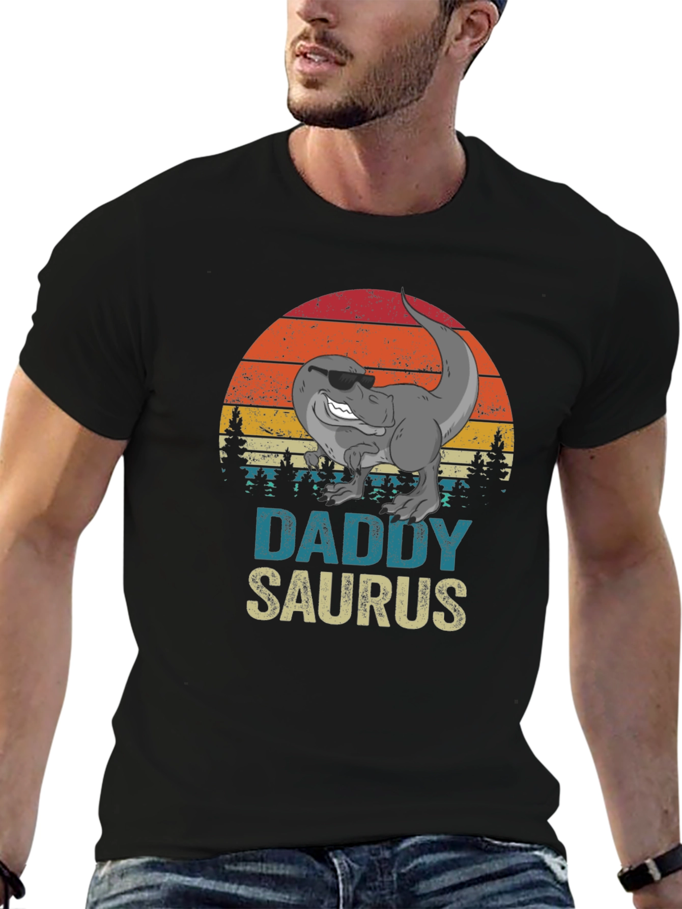 Daddy Saurus T-Shirt - Retro Dinosaur Dad Tee