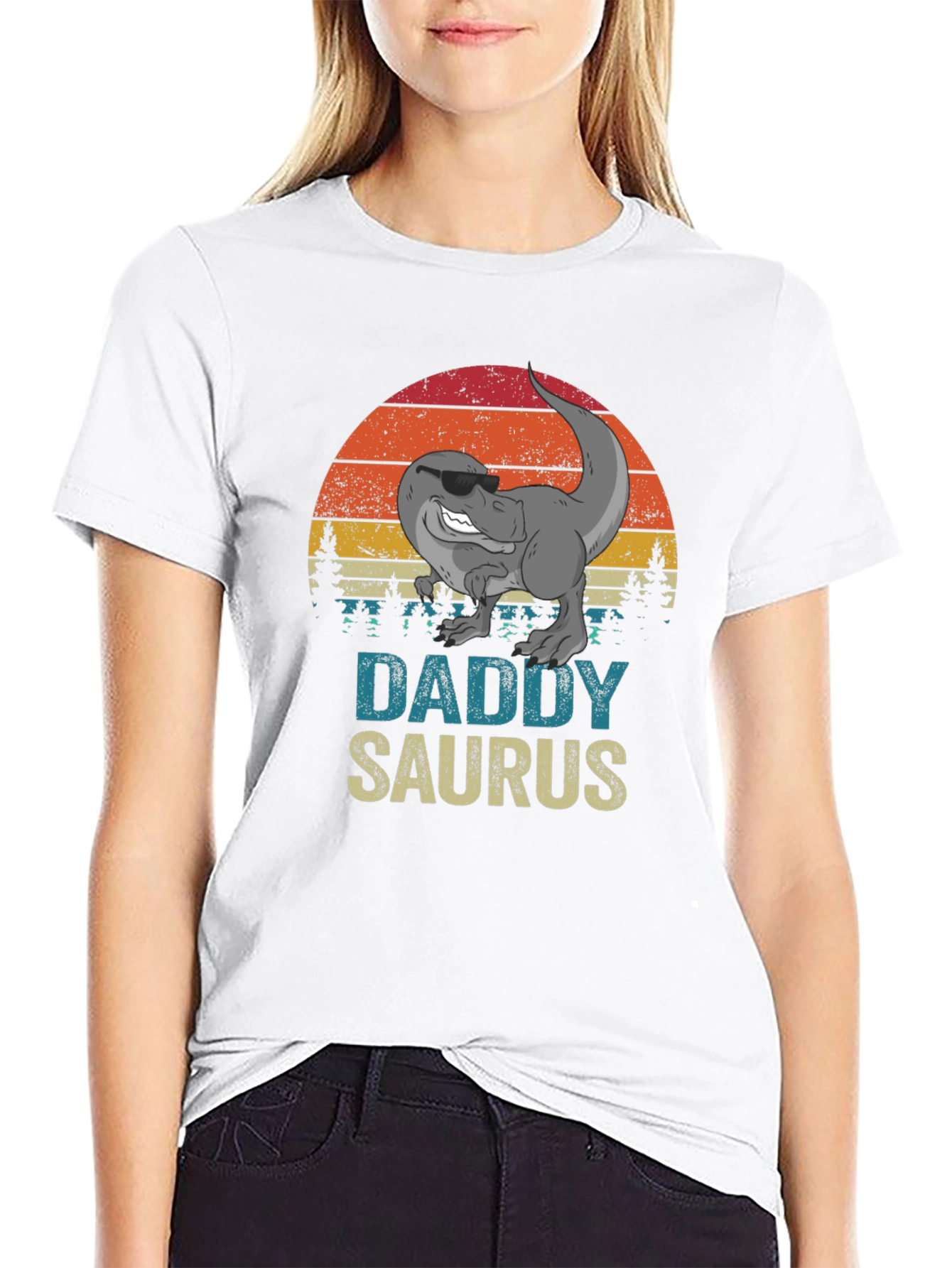Daddy Saurus T-Shirt - Retro Dinosaur Dad Tee