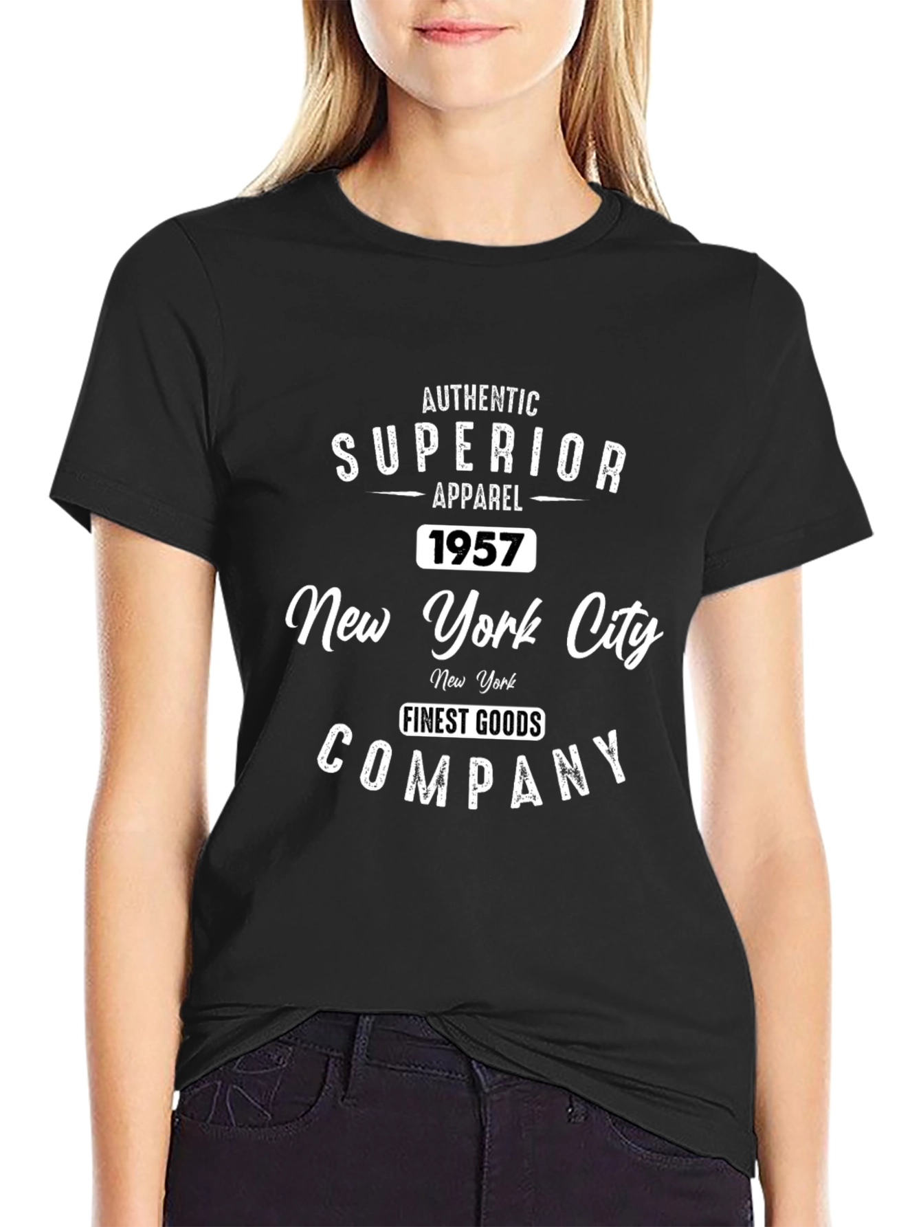Authentic Superior Apparel 1957 Black T-Shirt