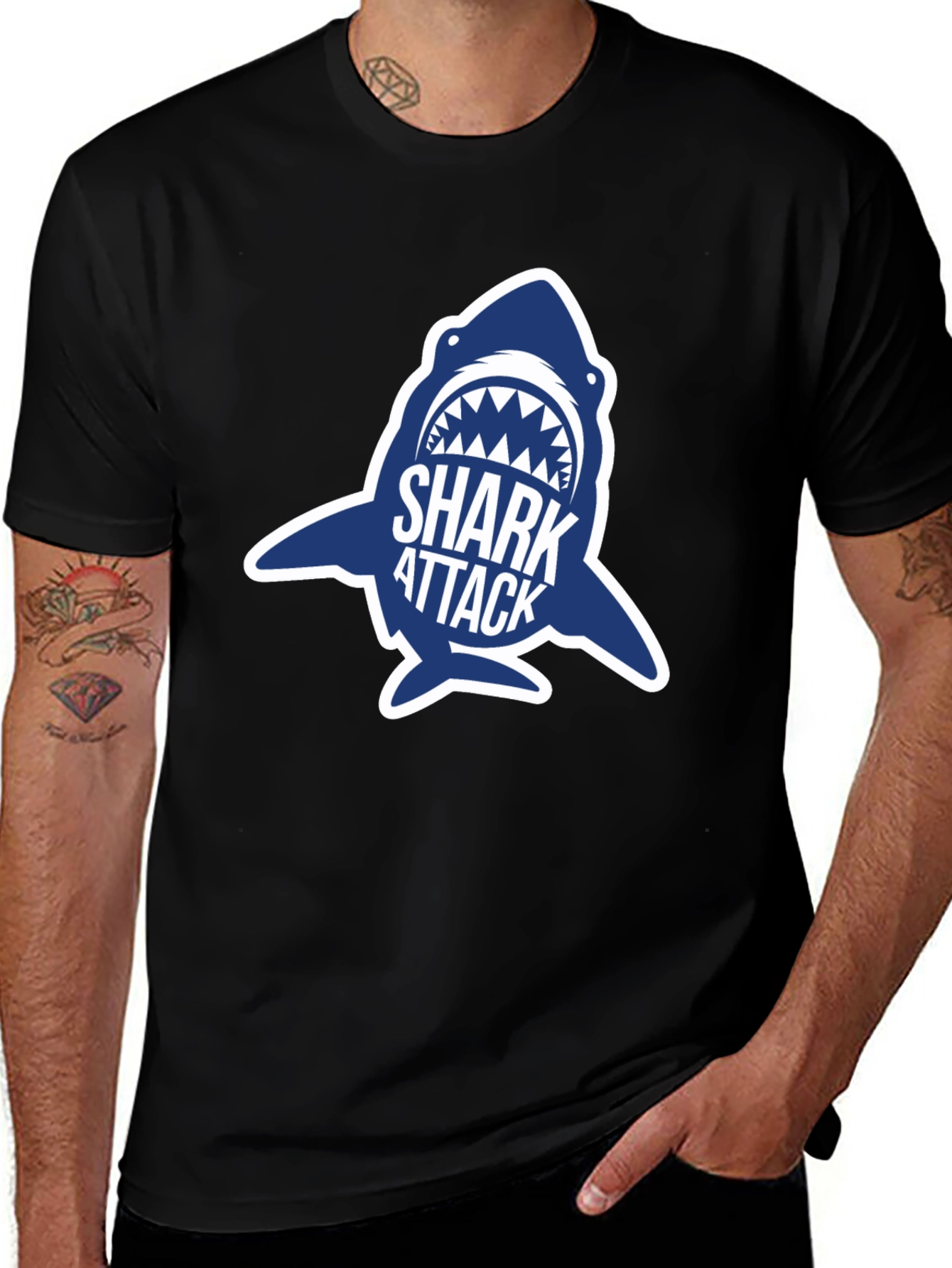 Shark Attack Graphic T-Shirt - Mens Short Sleeve