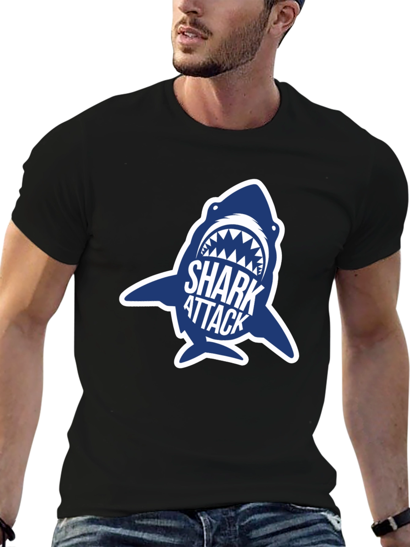 Shark Attack Graphic T-Shirt - Mens Short Sleeve
