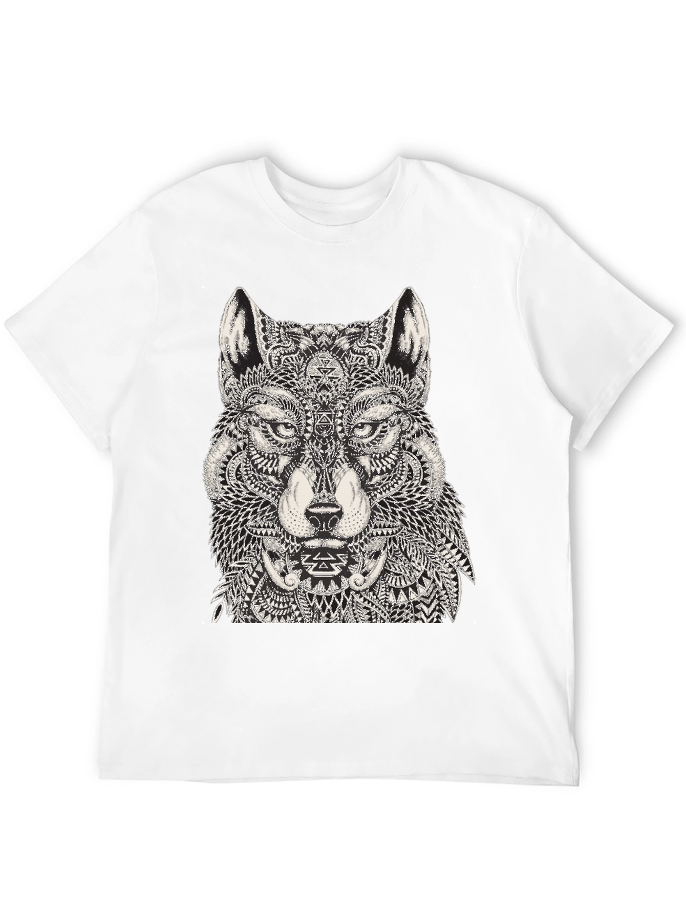 Wolf Graphic Black T-Shirt for Men
