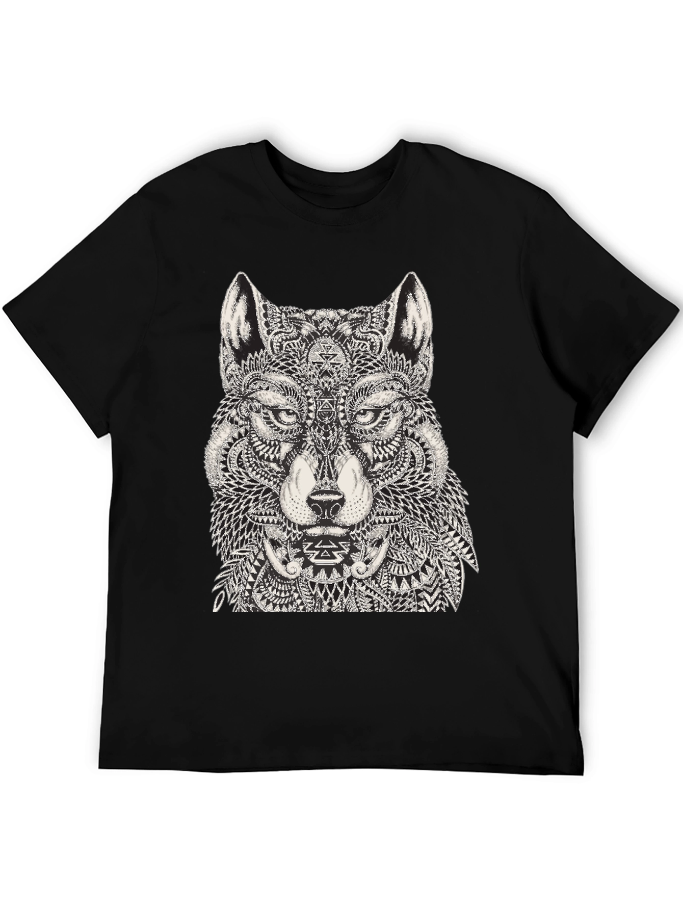 Wolf Graphic Black T-Shirt for Men