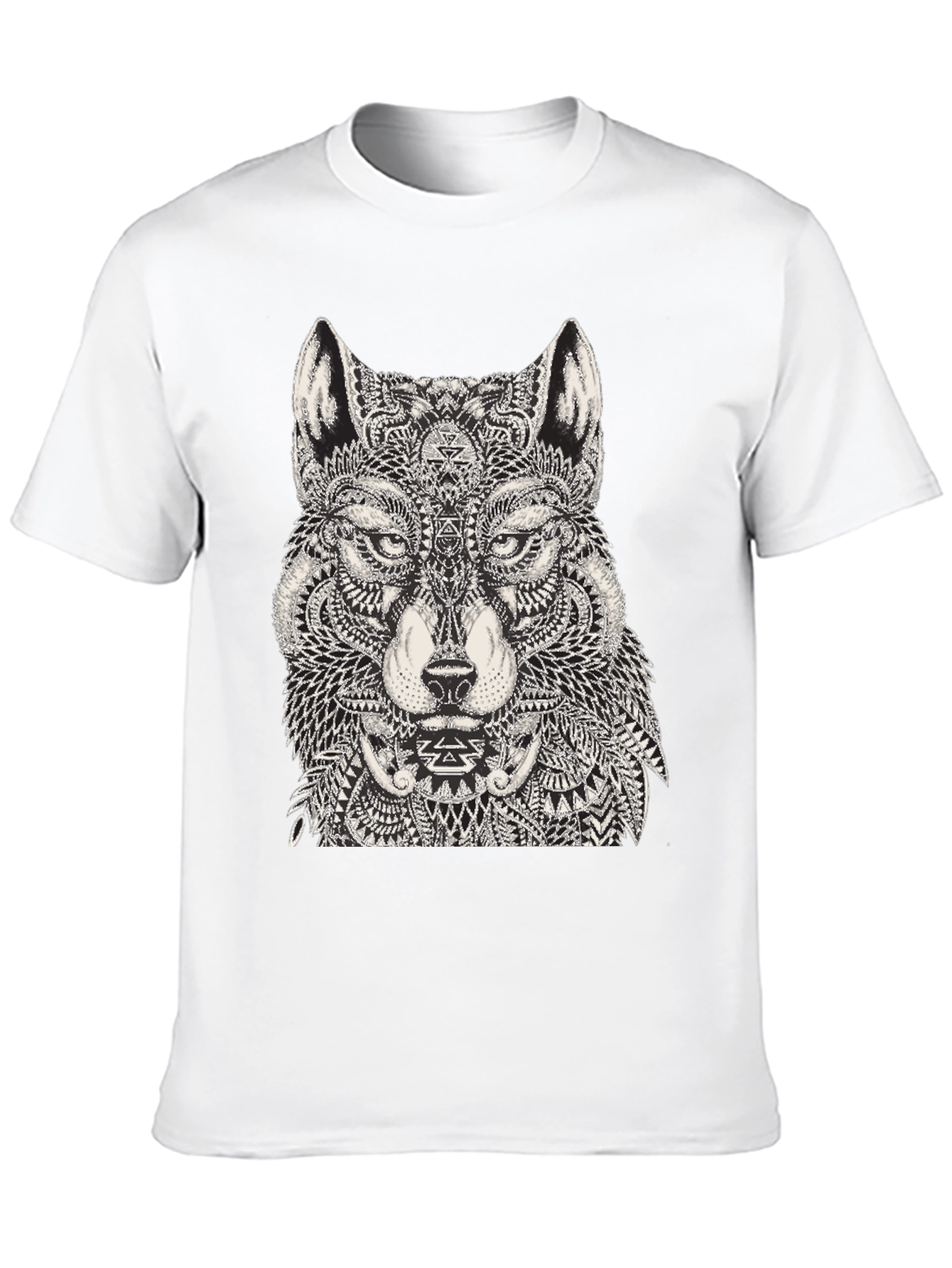 Wolf Graphic Black T-Shirt for Men