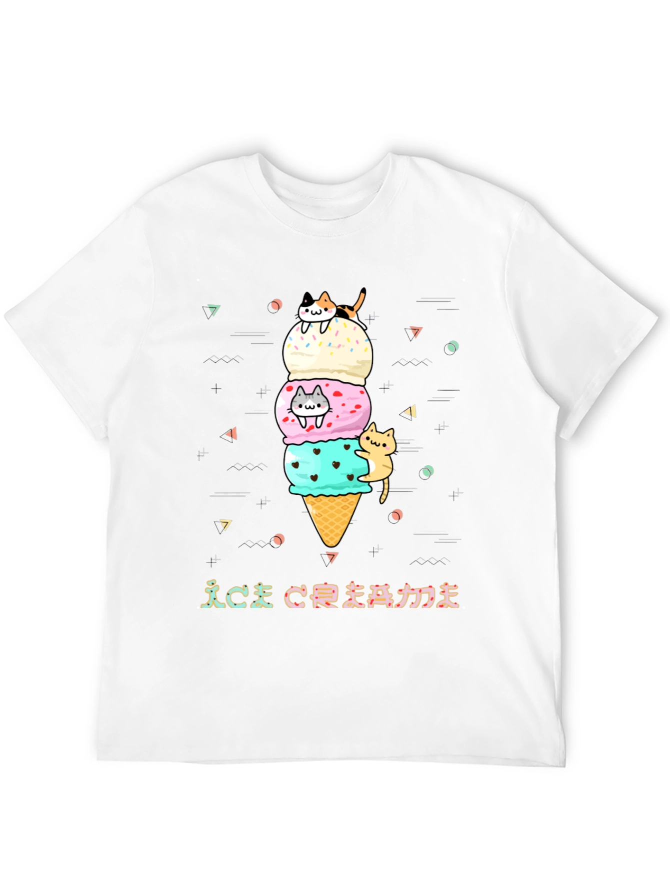 Cute Cat Ice Cream Graphic Tee