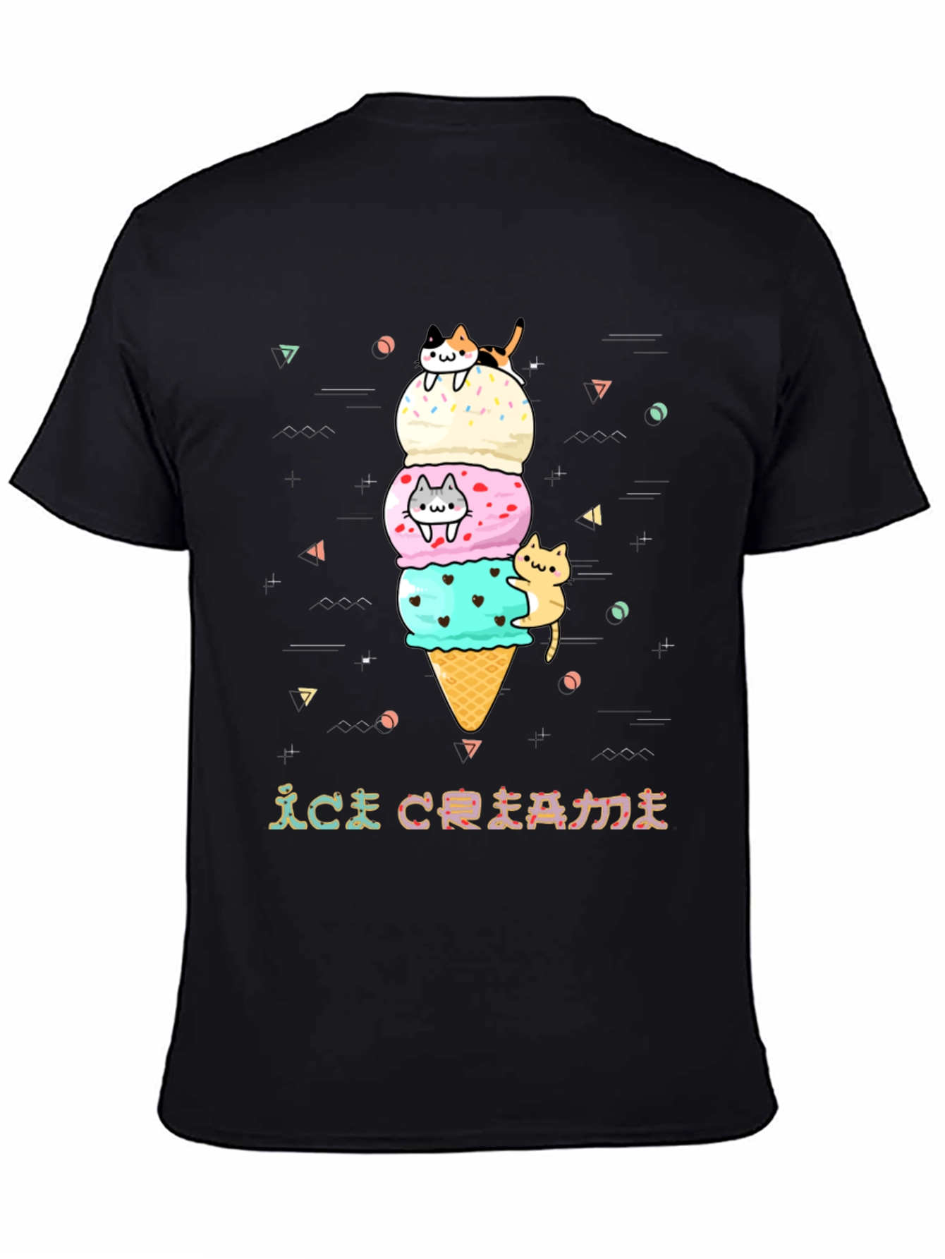 Cute Cat Ice Cream Graphic Tee