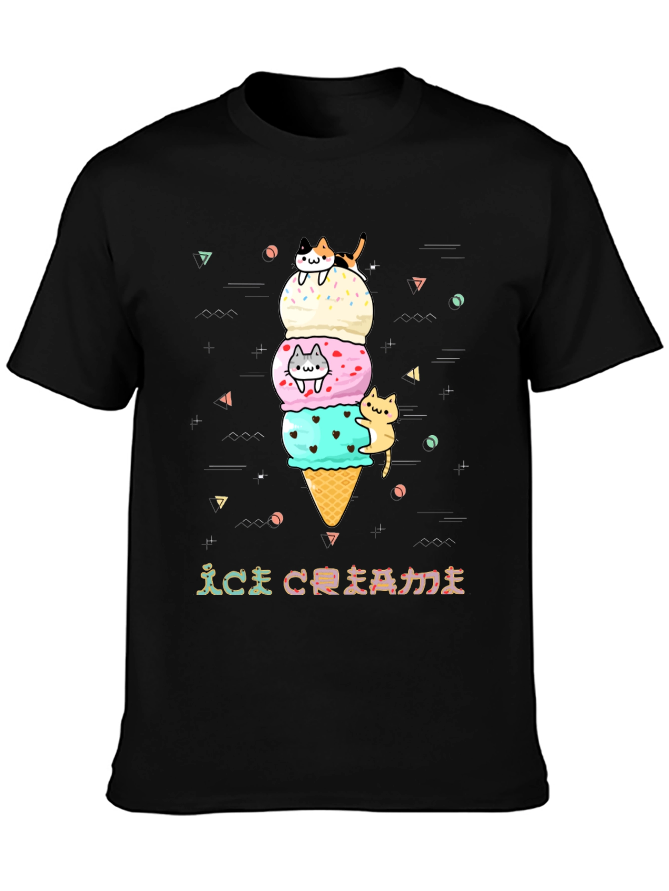 Cute Cat Ice Cream Graphic Tee