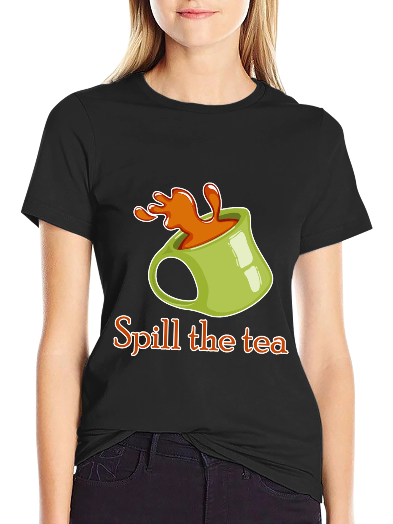 Spill the Tea Graphic Tee - Trendy Novelty T-Shirt