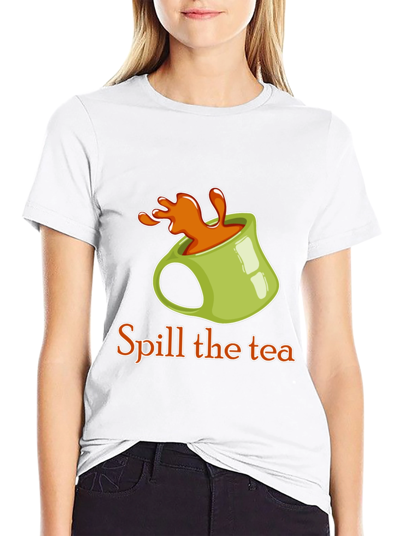 Spill the Tea Graphic Tee - Trendy Novelty T-Shirt