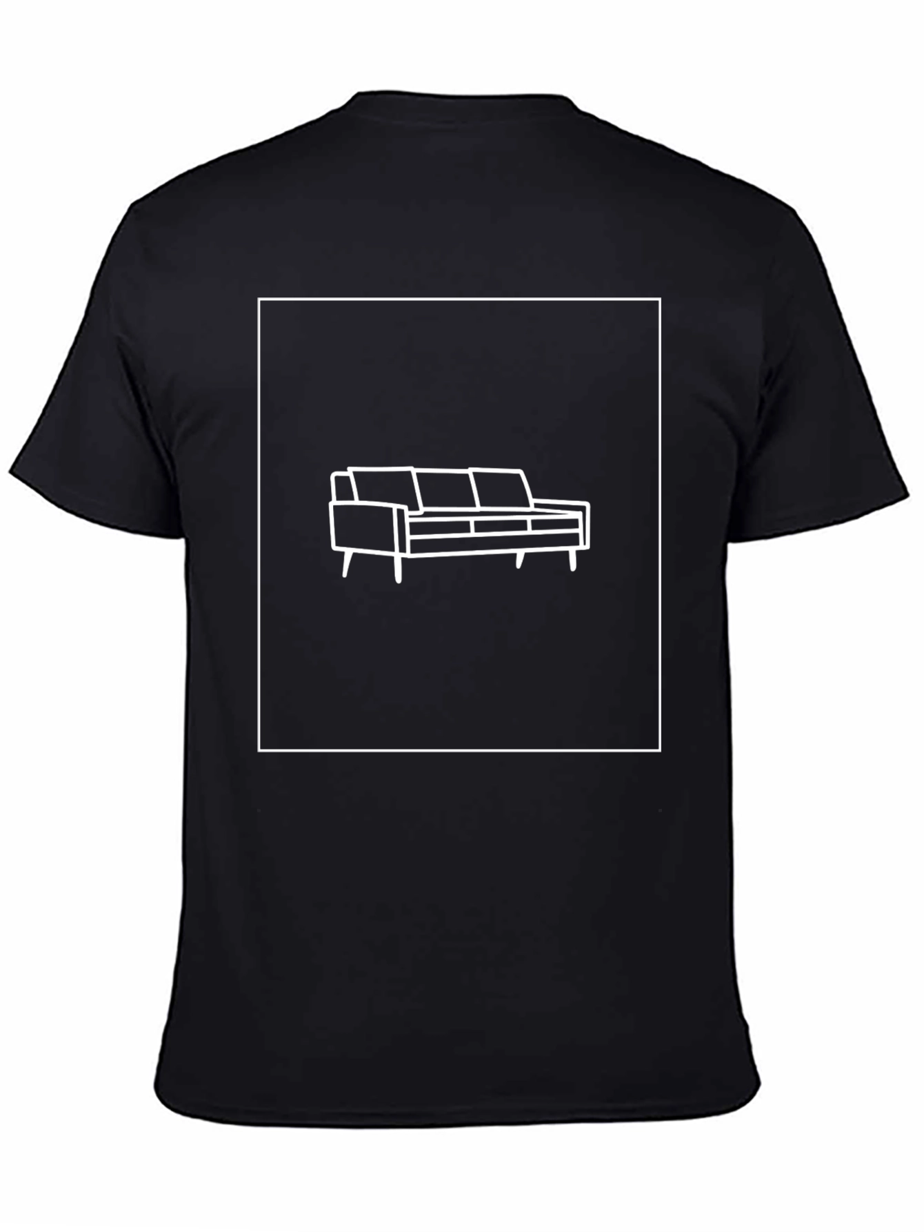 Modern Couch Graphic Tee - Black Cotton T-Shirt