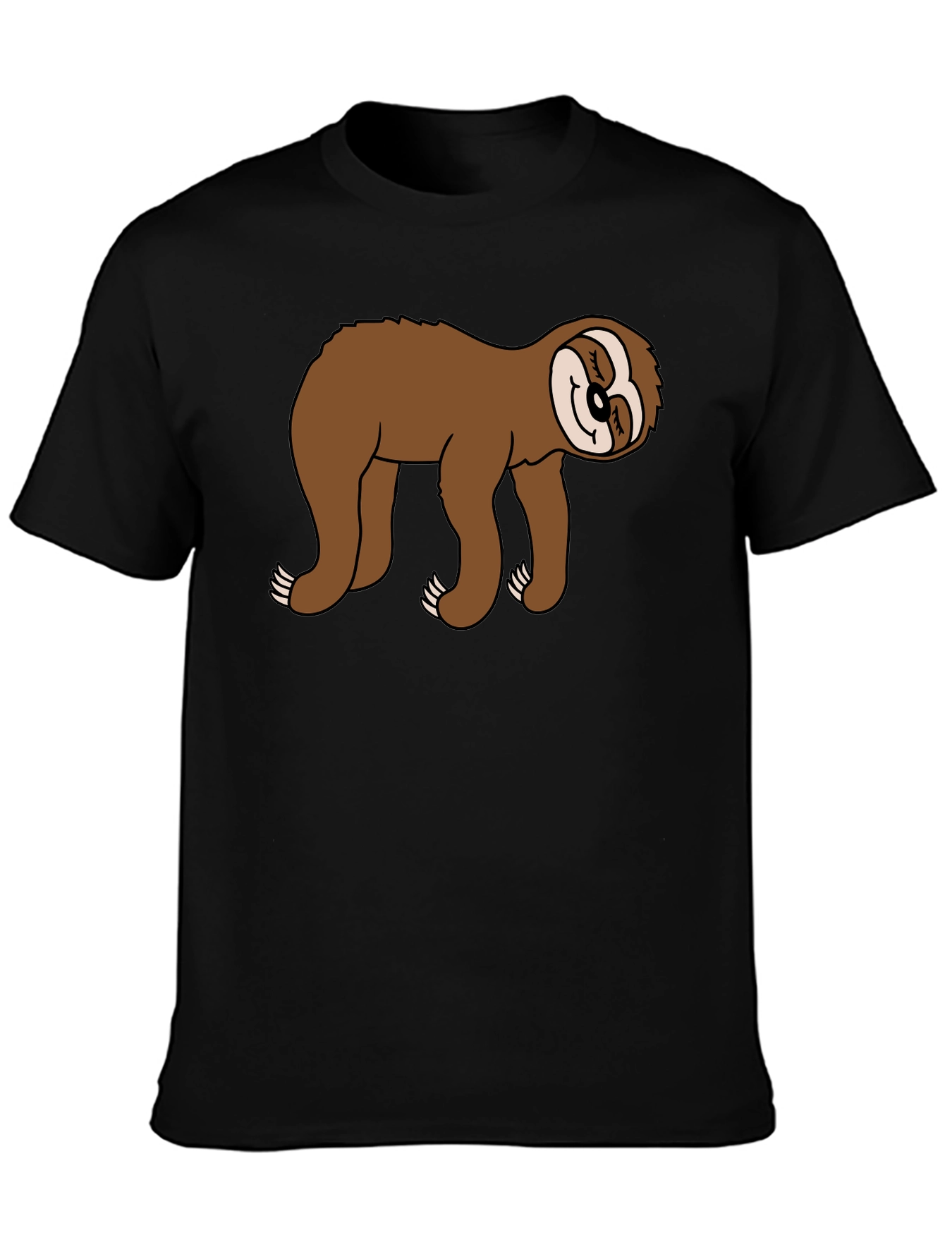 Sloth Graphic Tee - Black Casual Comfort