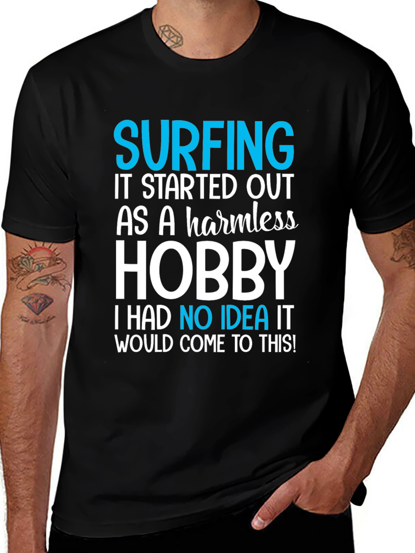 Surfing Hobby Graphic Tee - Comfortable Cotton