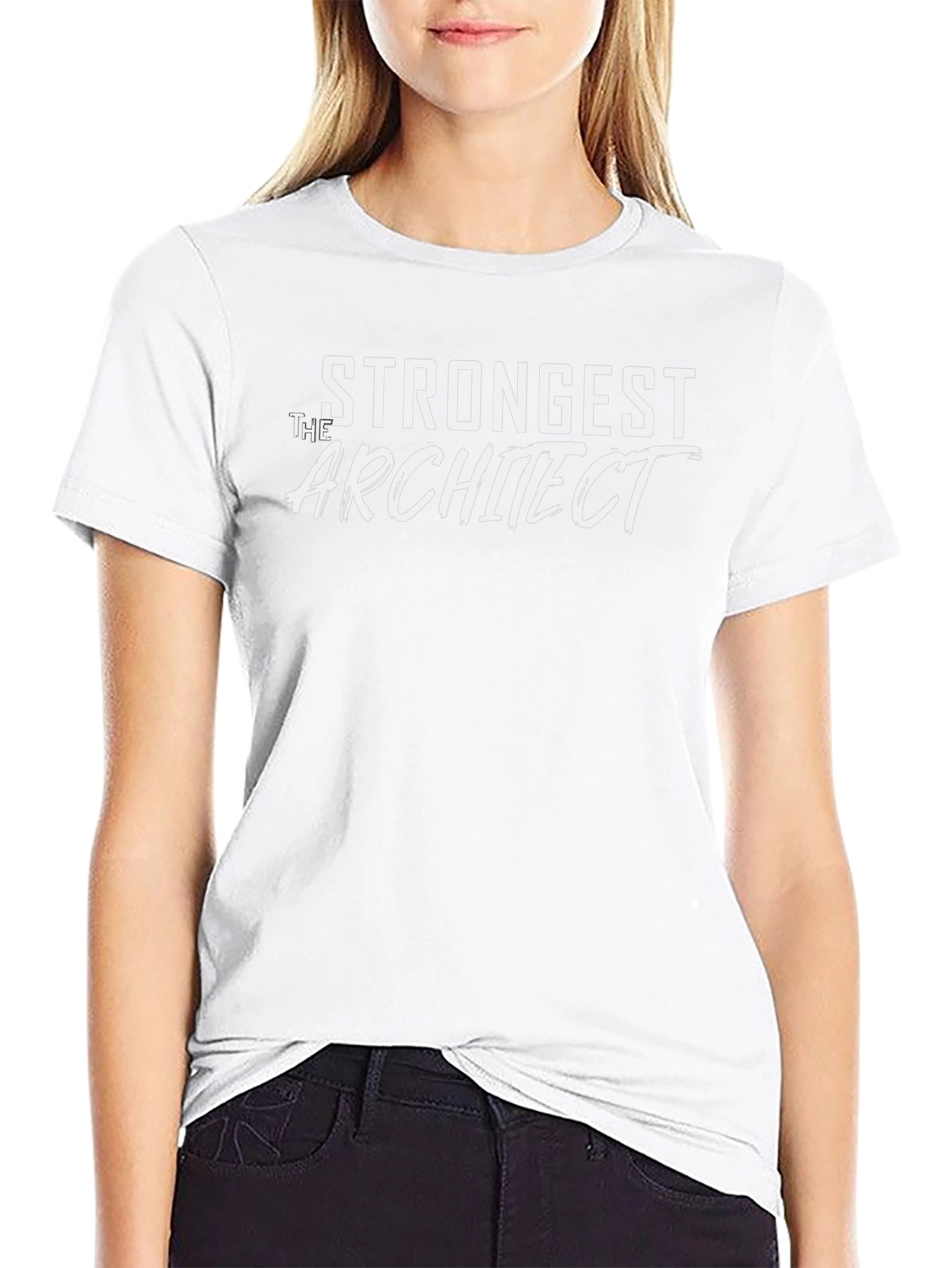 Strongest Architect Black Cotton Graphic T-Shirt