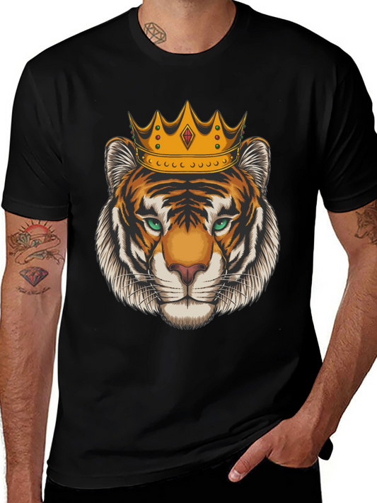 Tiger King Graphic Tee - Black Cotton T-Shirt