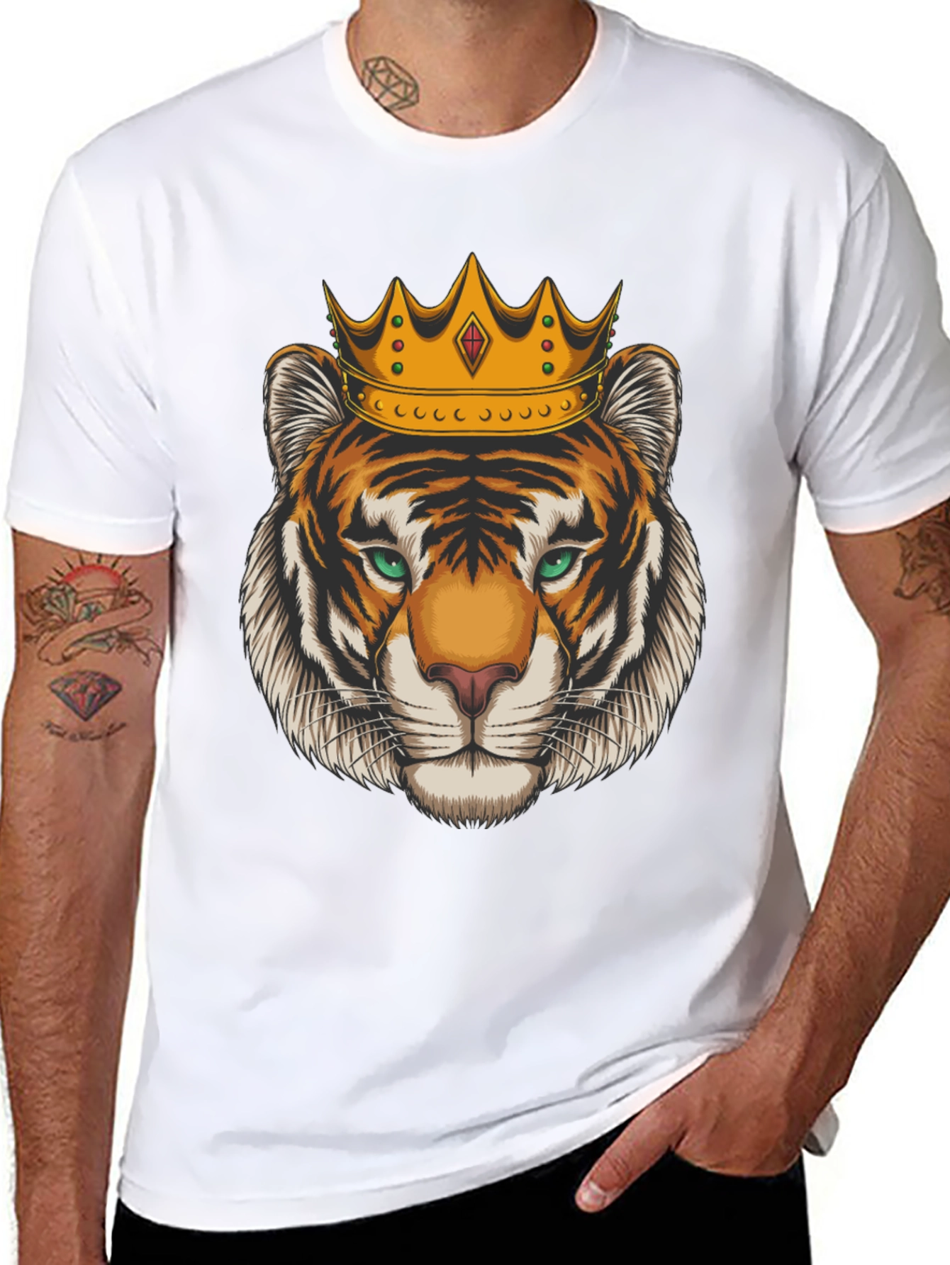 Tiger King Graphic Tee - Black Cotton T-Shirt