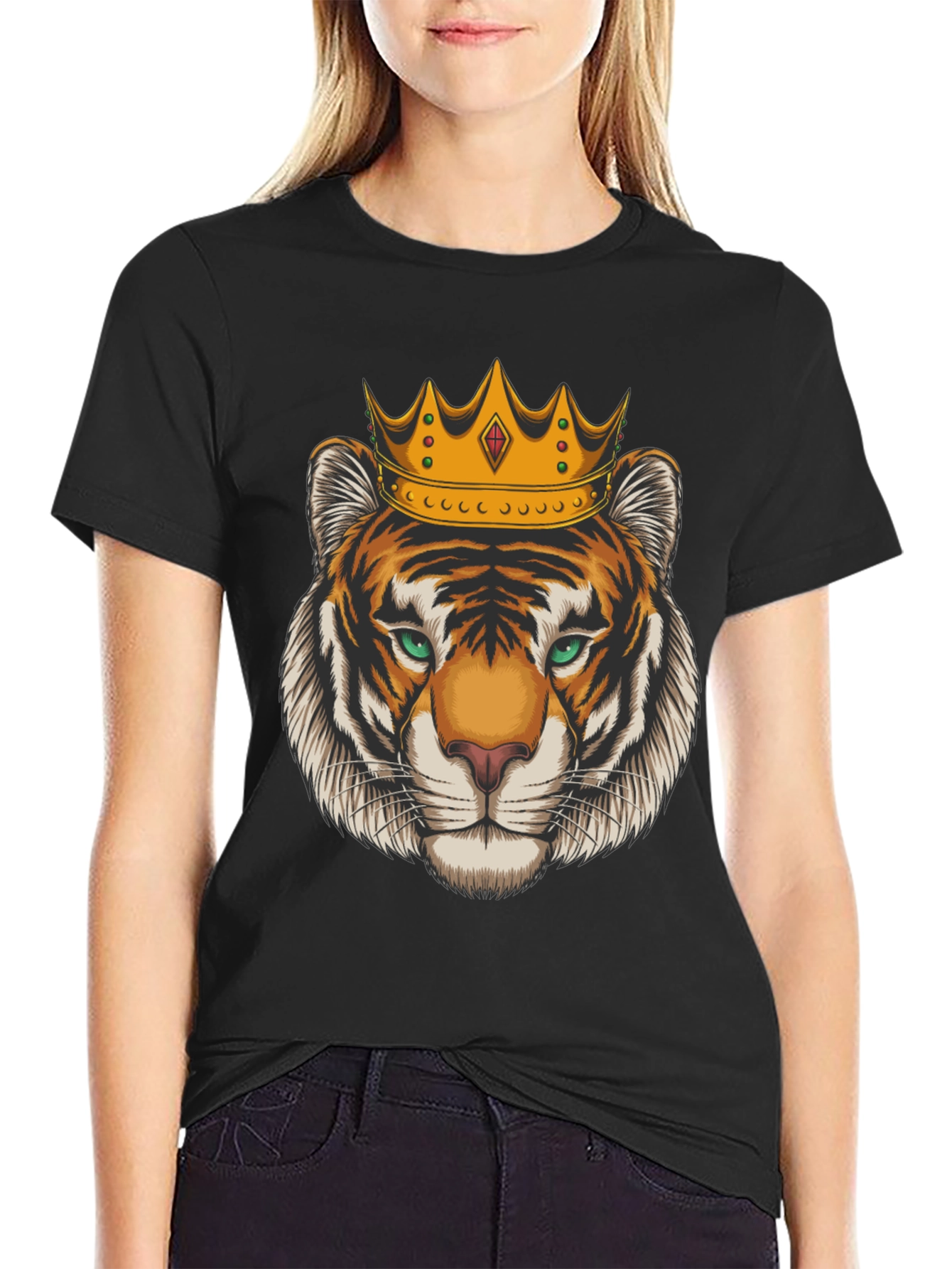 Tiger King Graphic Tee - Black Cotton T-Shirt