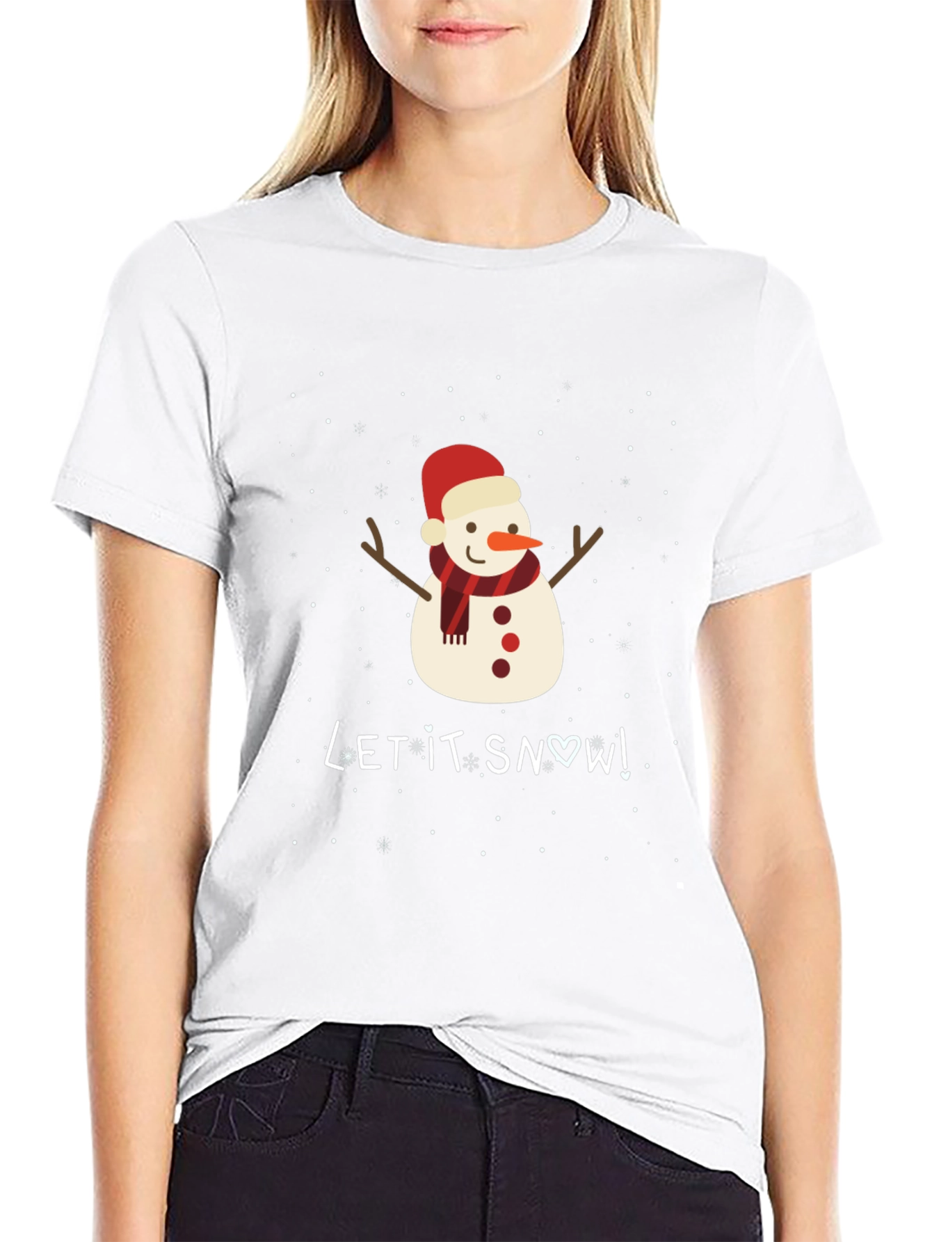 Snowman Graphic T-Shirt - Holiday Festive Tee