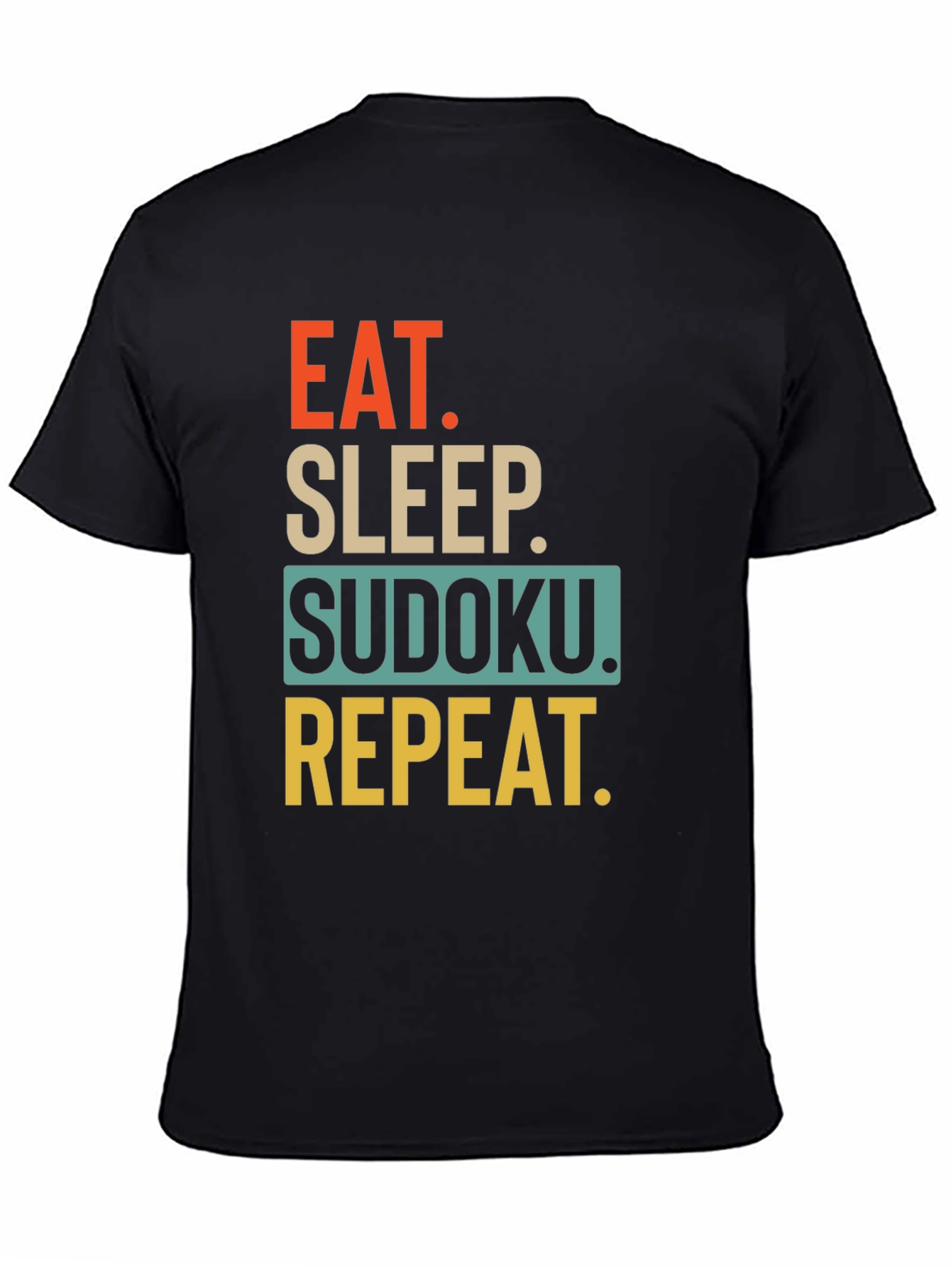 Eat Sleep Sudoku Repeat Black T-Shirt