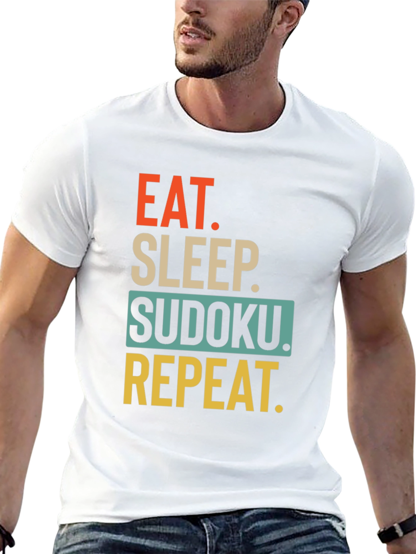 Eat Sleep Sudoku Repeat Black T-Shirt