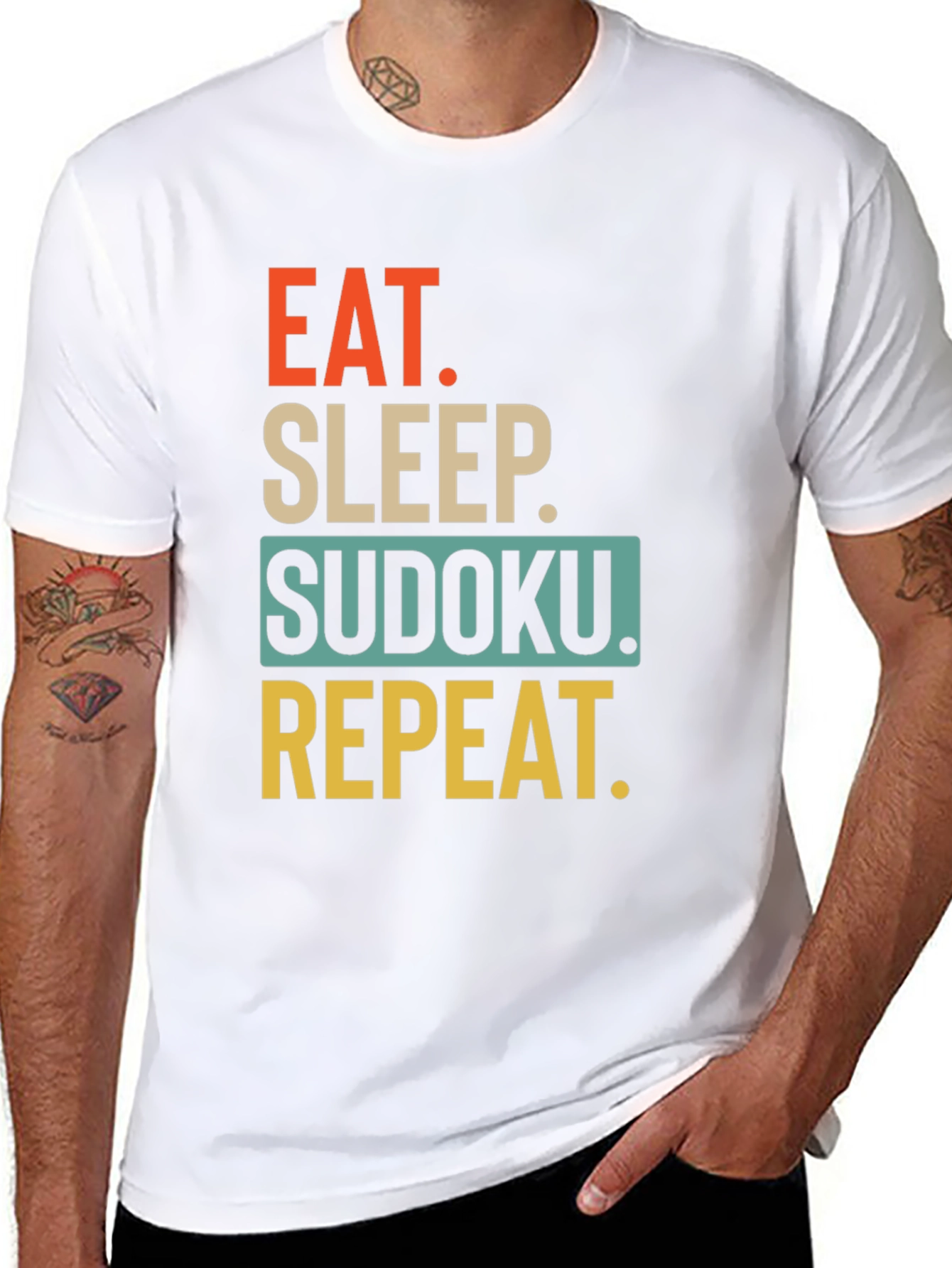 Eat Sleep Sudoku Repeat Black T-Shirt