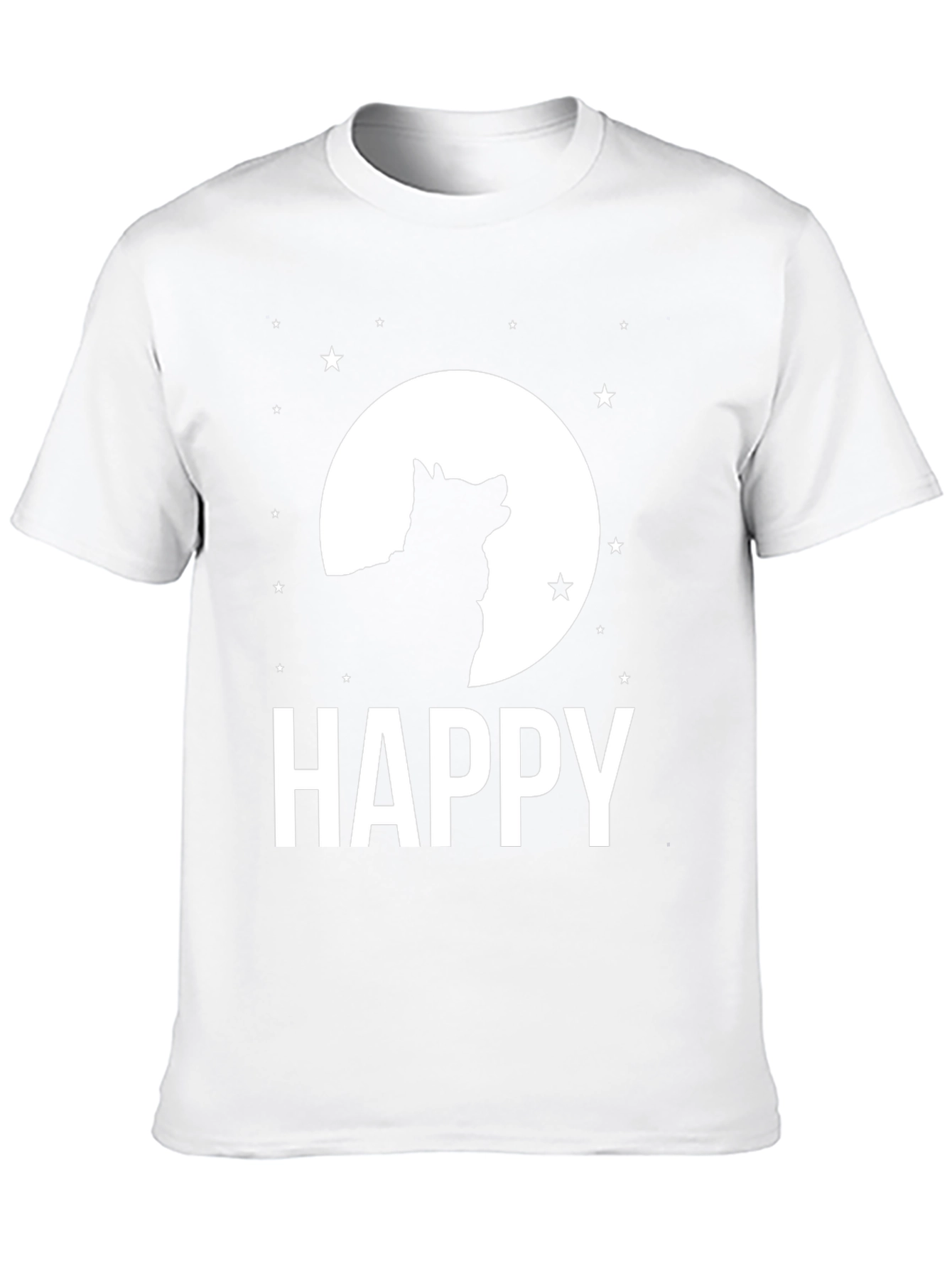 Happy Wolf Moon Black T-Shirt