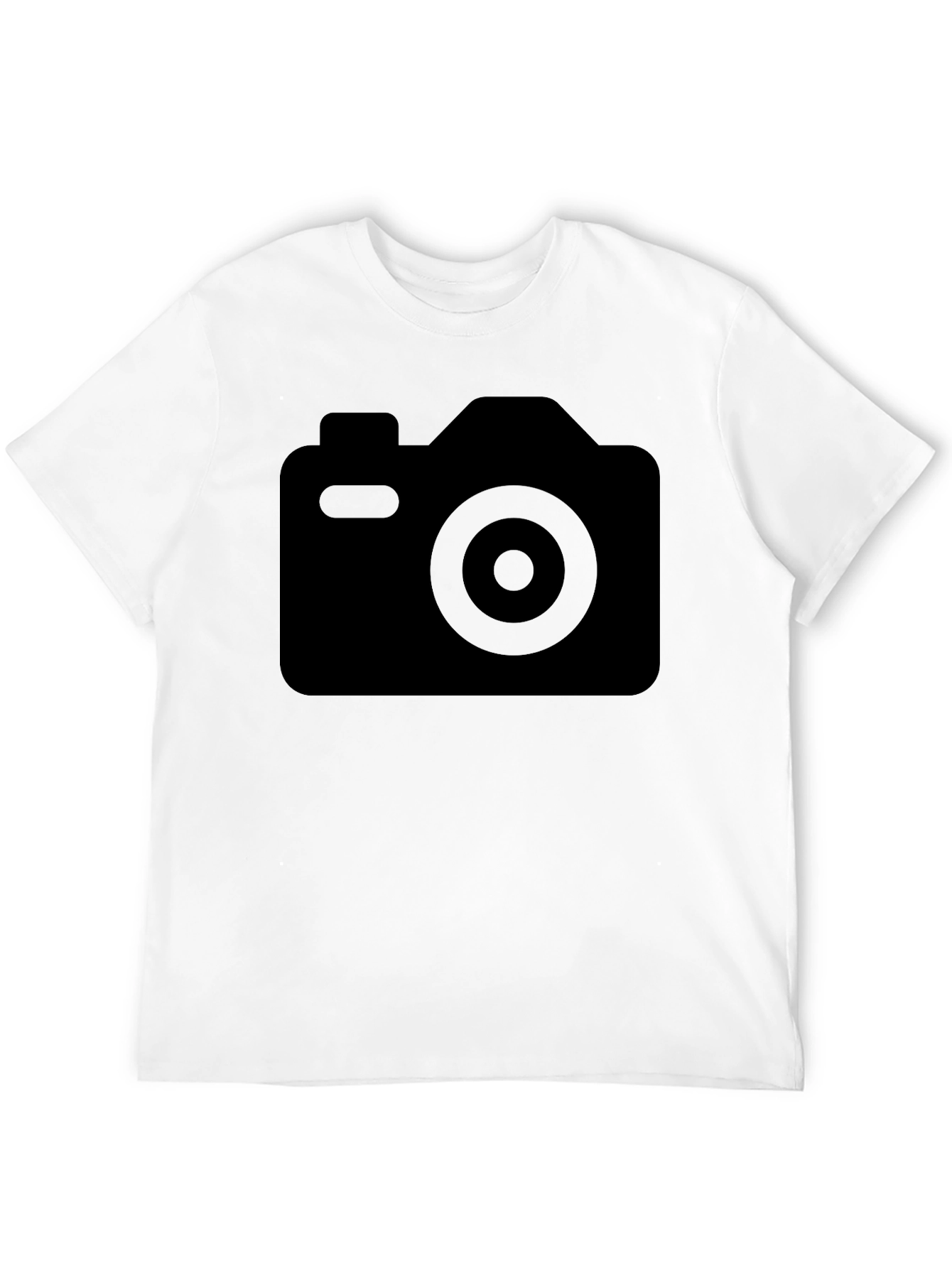 Black Camera Graphic T-Shirt - Casual Wear