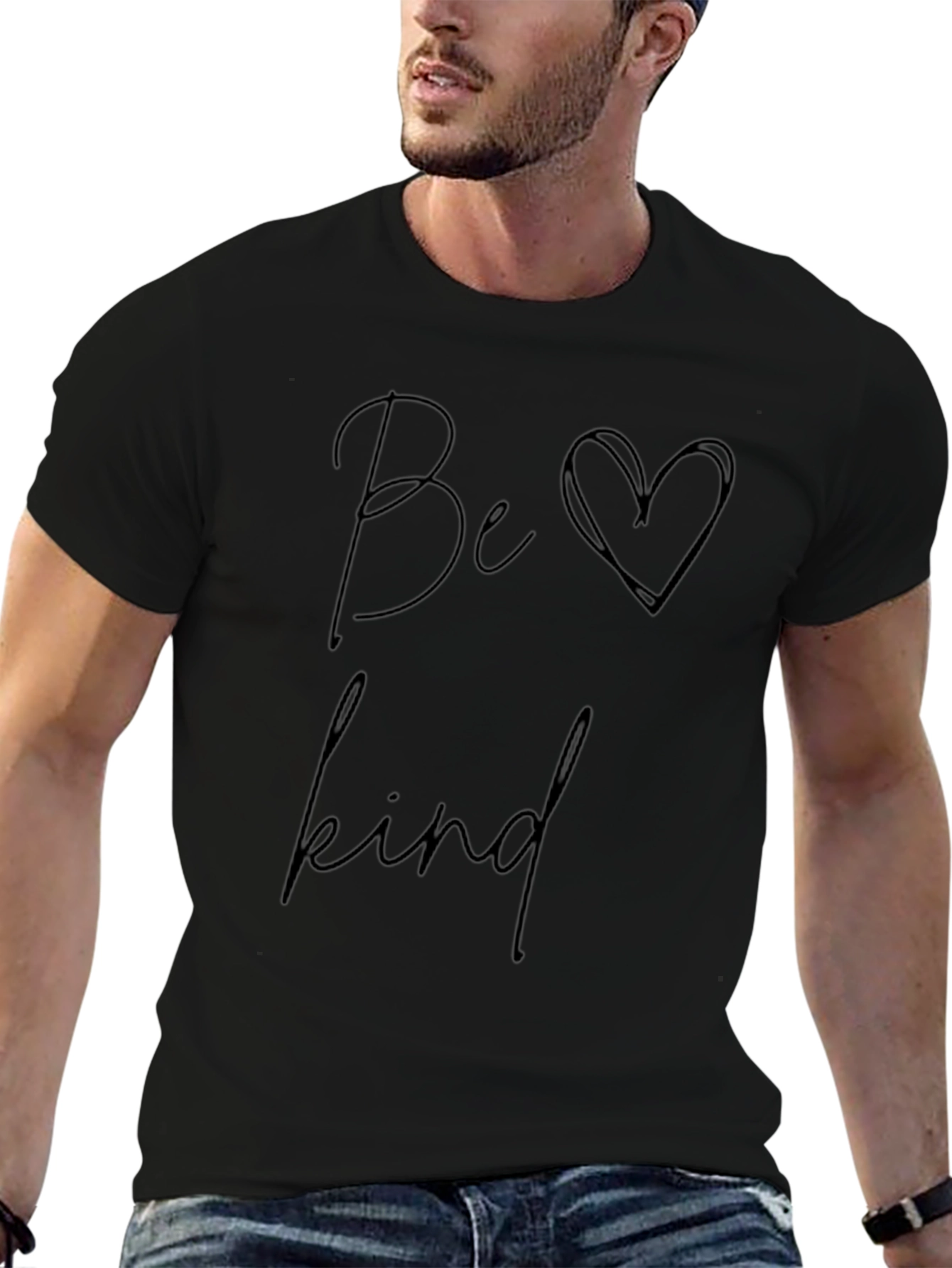 Be Kind Graphic Tee - Soft Black Cotton T-Shirt