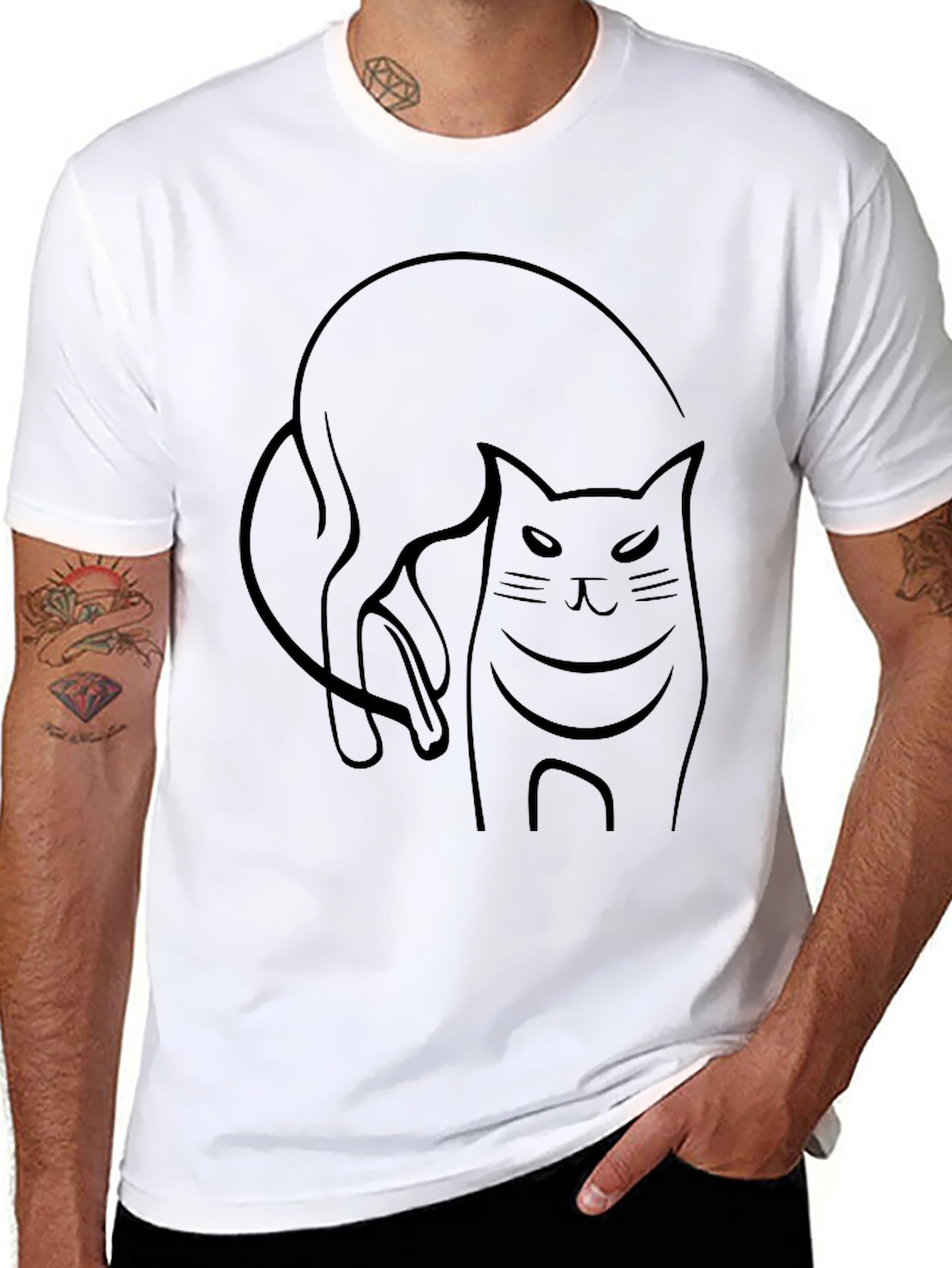 Black Cat Graphic Tee - Mens Comfort Fit