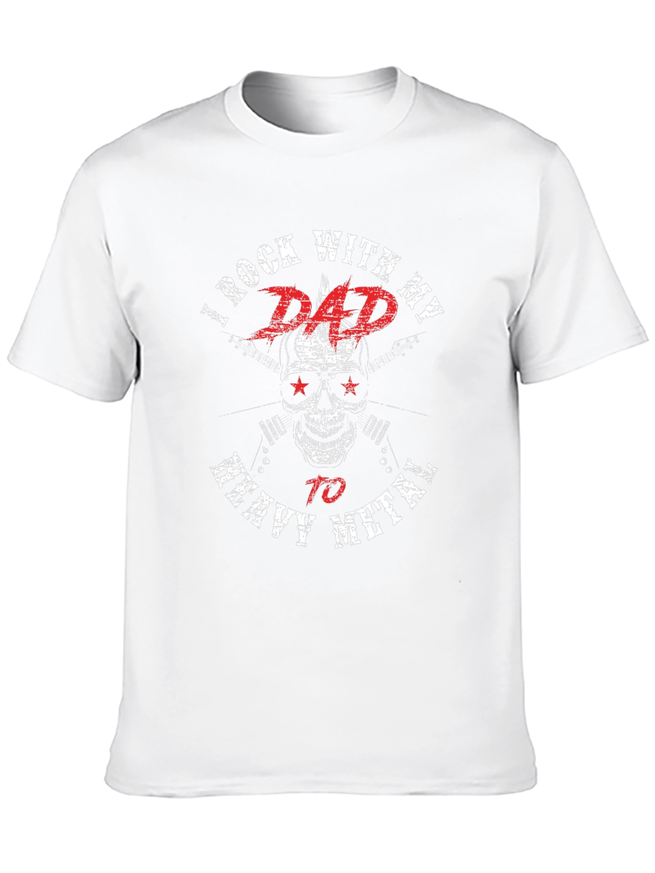 Rock With Dad Heavy Metal Black Graphic T-Shirt