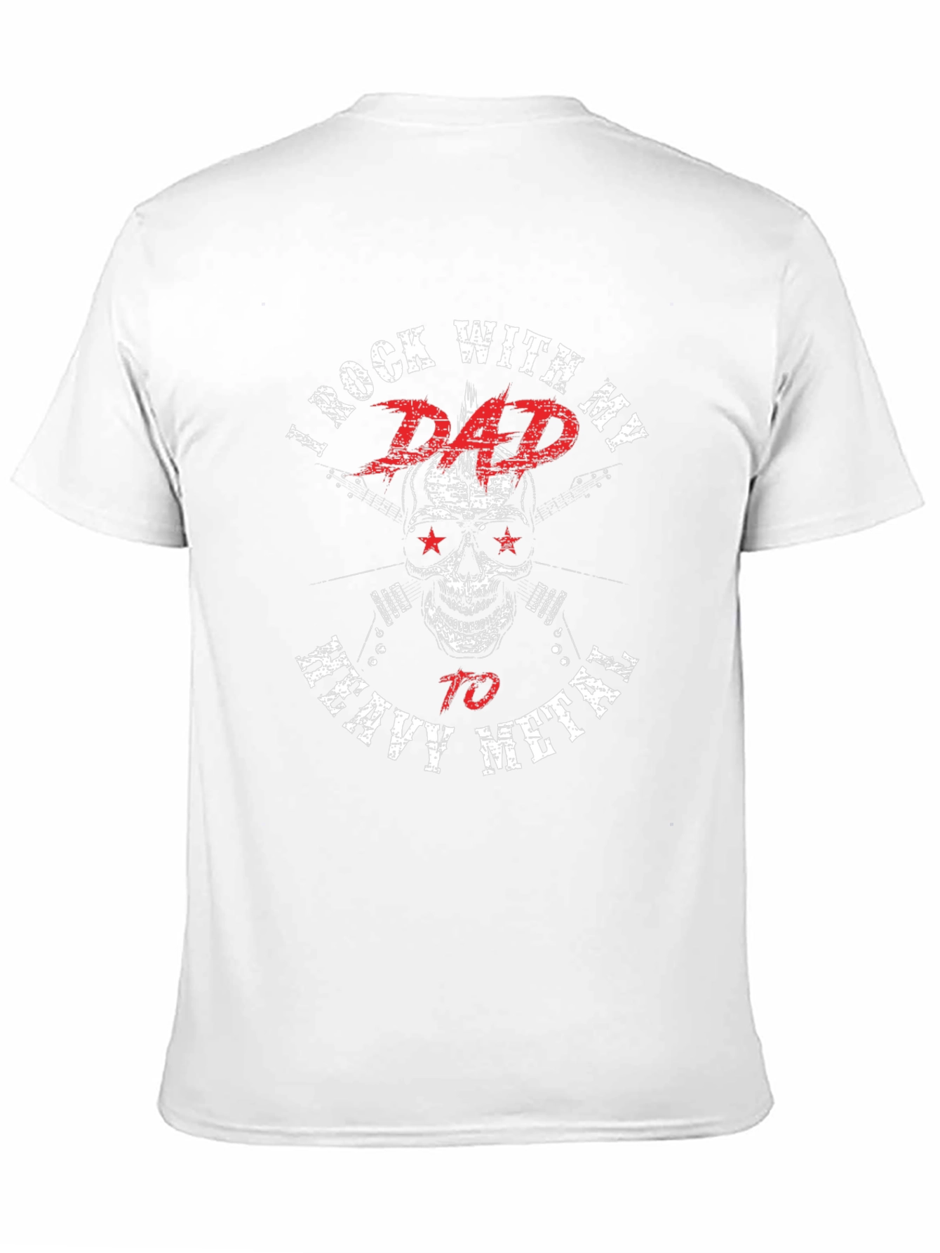 Rock With Dad Heavy Metal Black Graphic T-Shirt