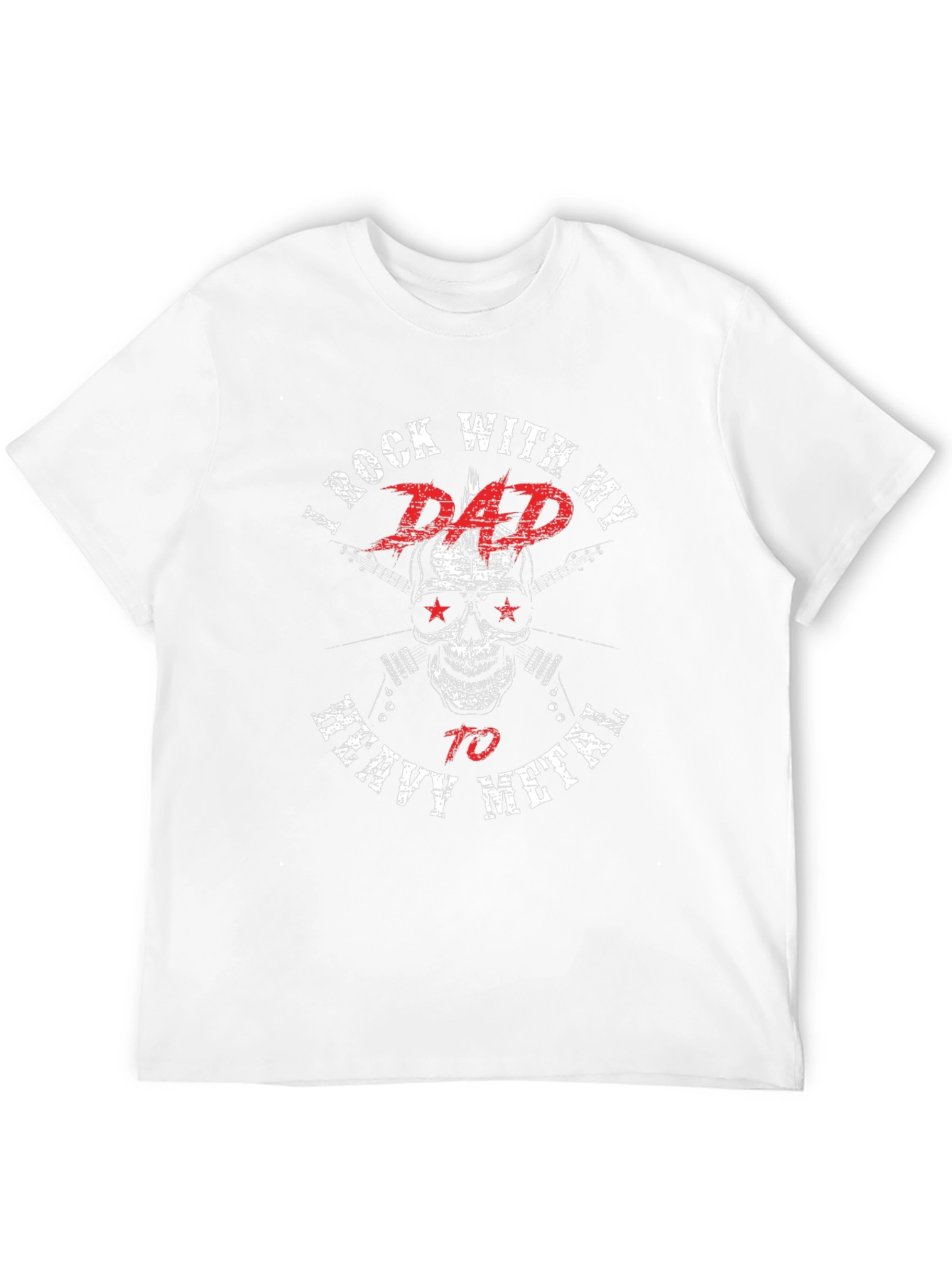 Rock With Dad Heavy Metal Black Graphic T-Shirt