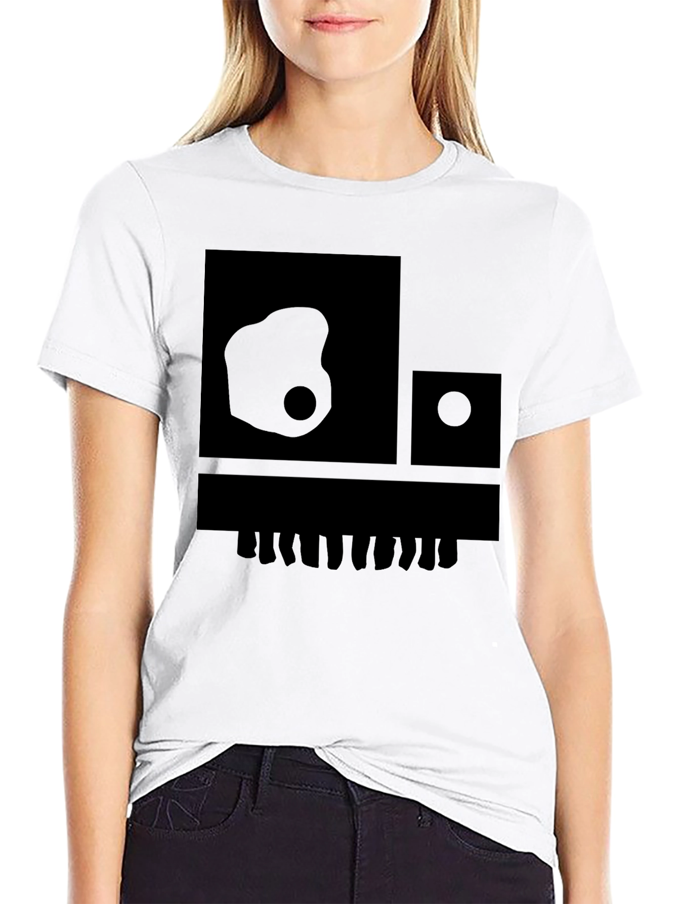Abstract Graphic Print Crew Neck Tee