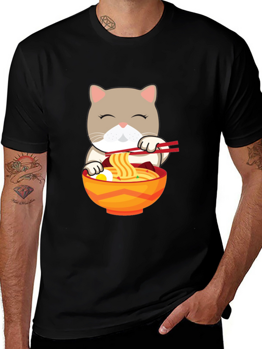Cat Ramen T-Shirt - Cute Noodle Lover Tee