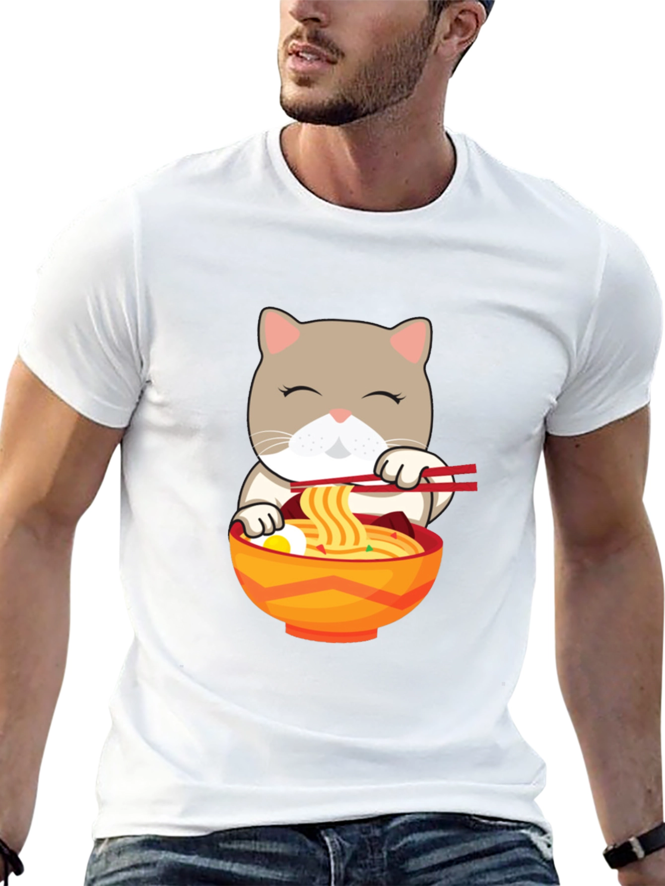 Cat Ramen T-Shirt - Cute Noodle Lover Tee