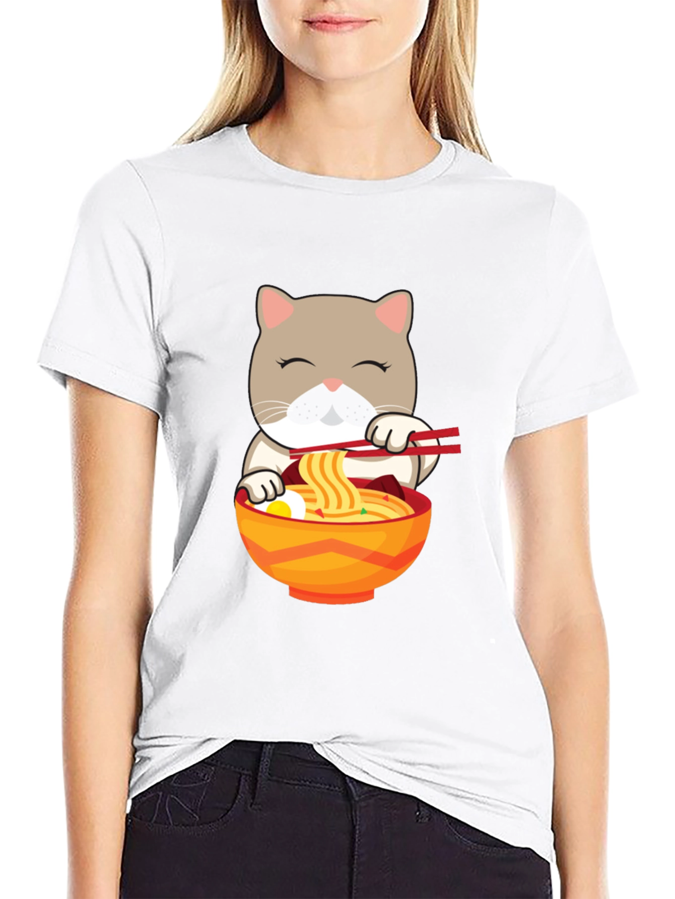 Cat Ramen T-Shirt - Cute Noodle Lover Tee