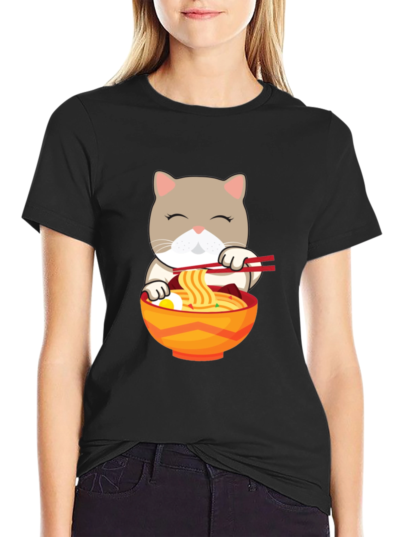 Cat Ramen T-Shirt - Cute Noodle Lover Tee