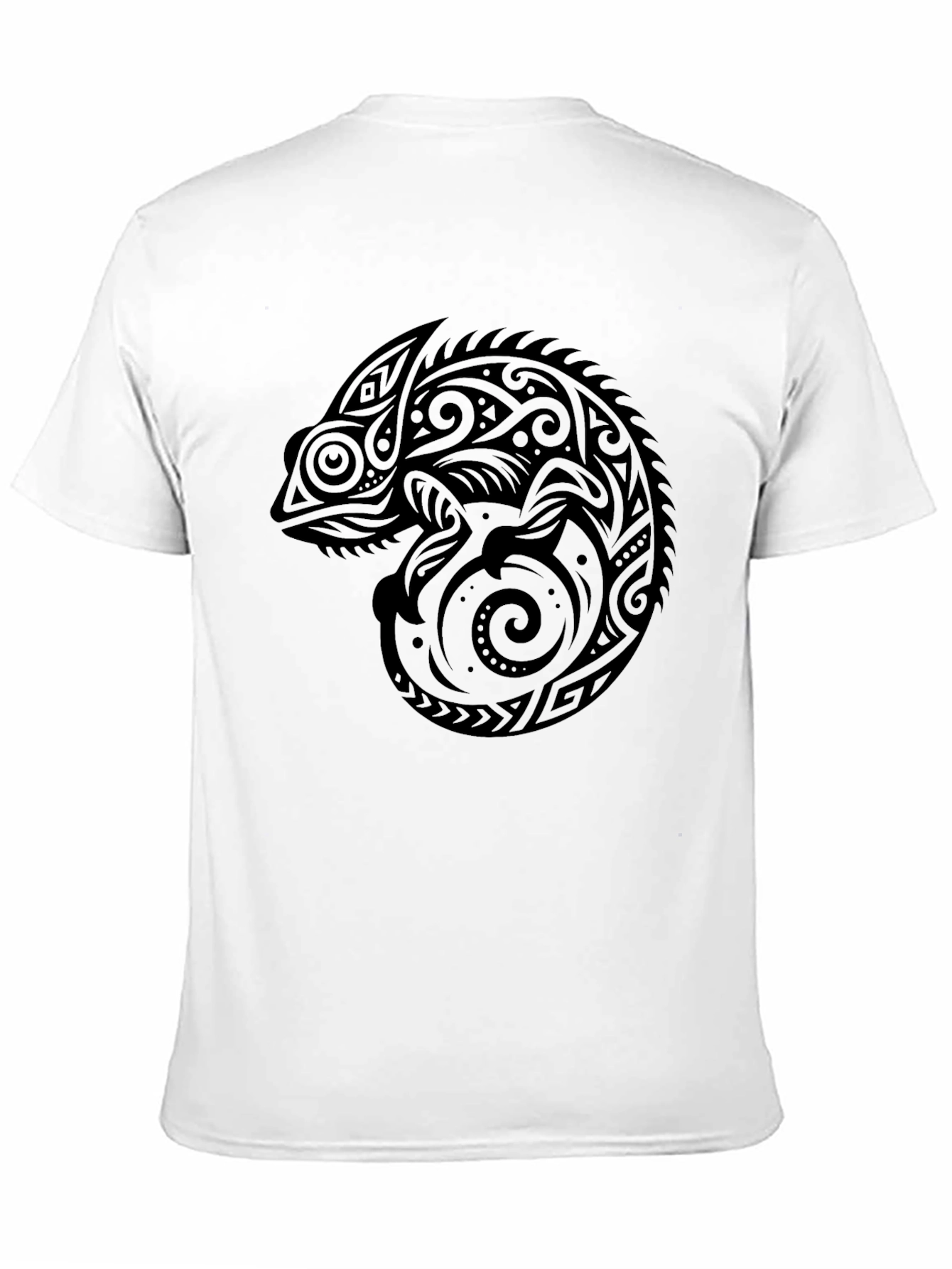 Tribal Chameleon Graphic Tee - Mens Black T-Shirt