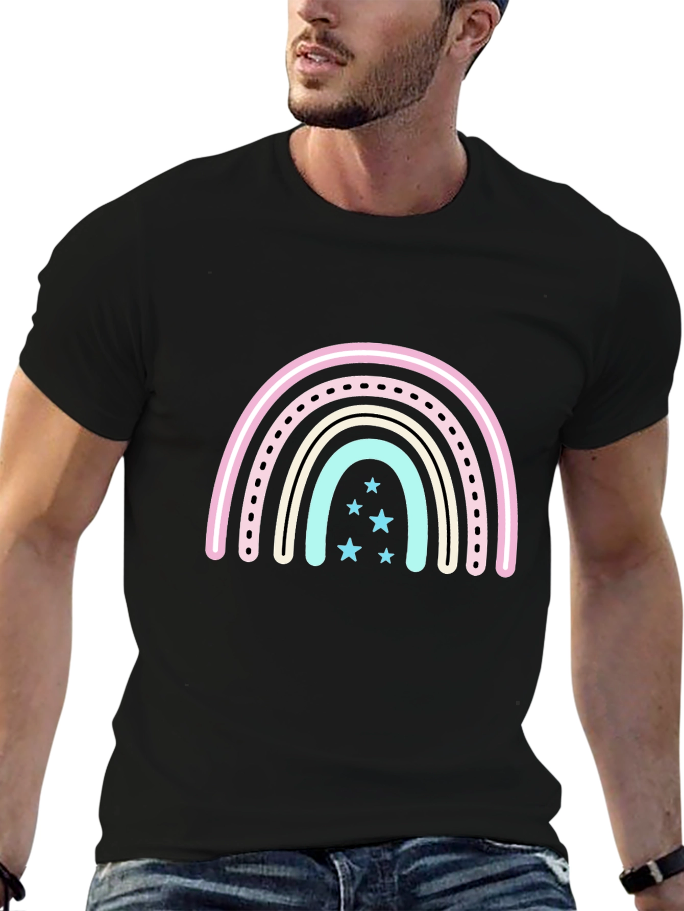 Cute Rainbow Star Graphic T-Shirt