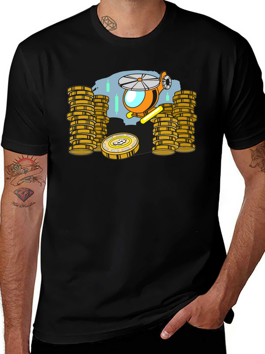 Bitcoin Helicopter T-Shirt - Crypto Investor Tee