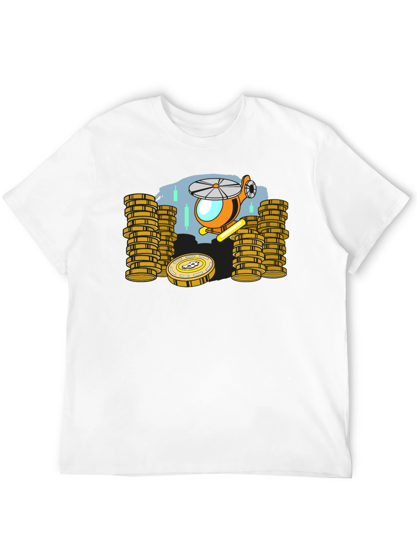 Bitcoin Helicopter T-Shirt - Crypto Investor Tee
