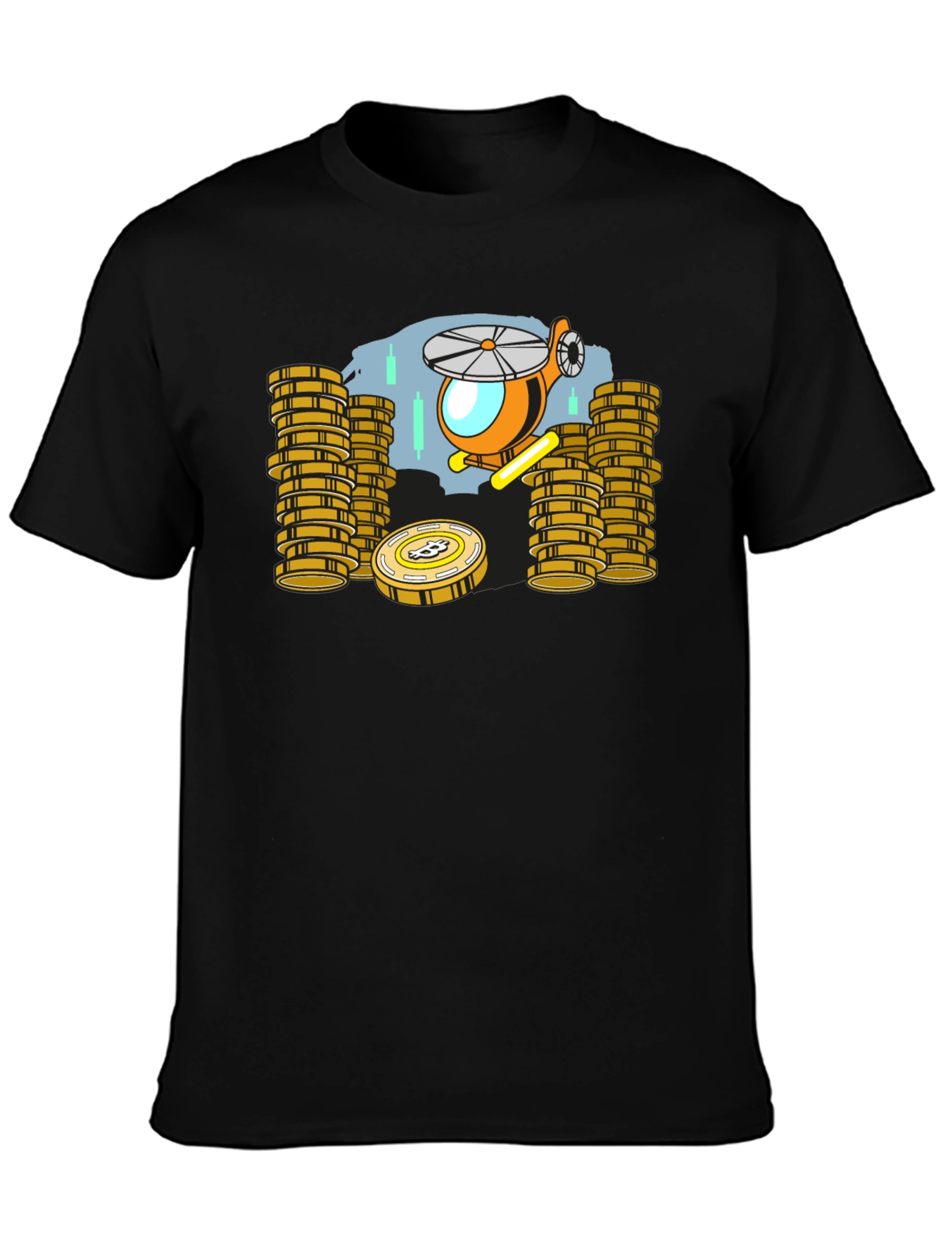Bitcoin Helicopter T-Shirt - Crypto Investor Tee