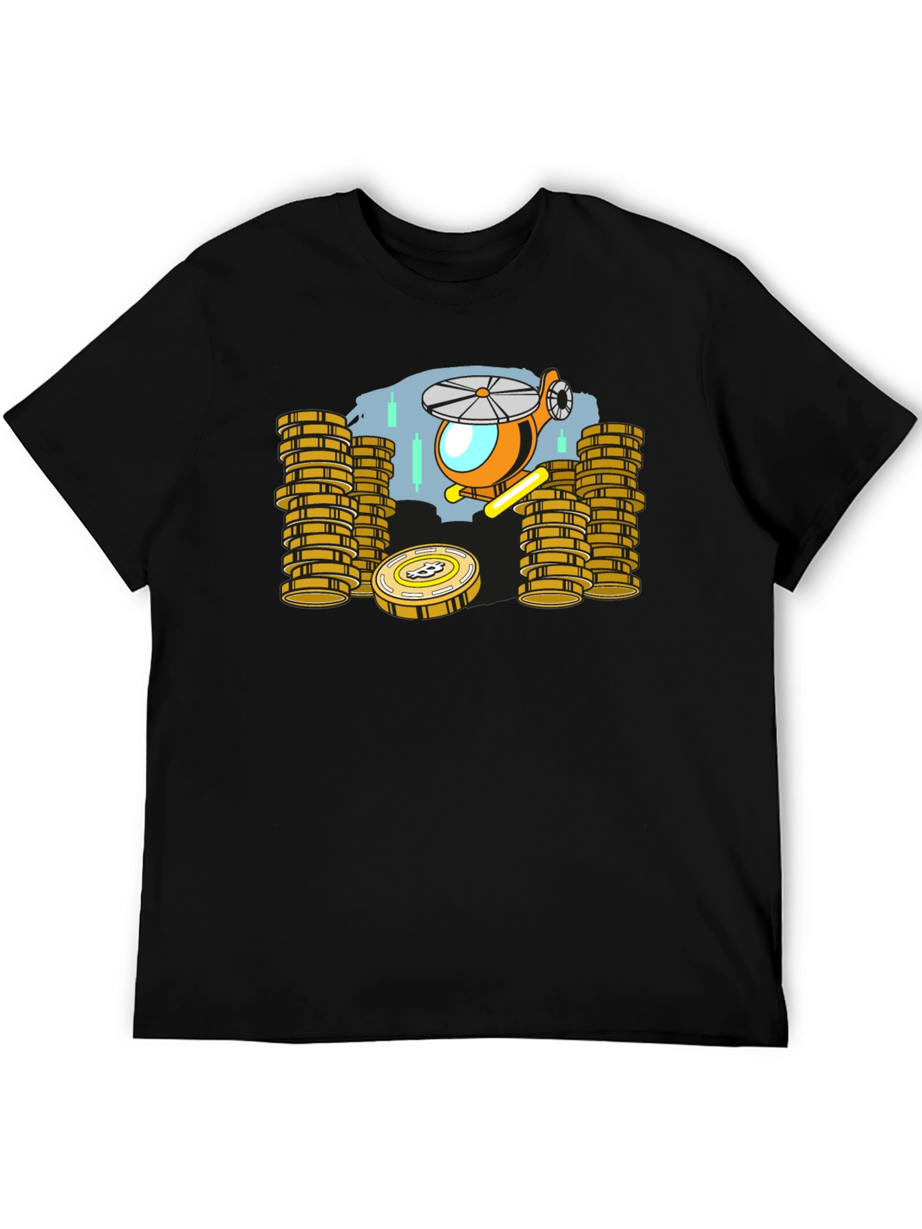 Bitcoin Helicopter T-Shirt - Crypto Investor Tee