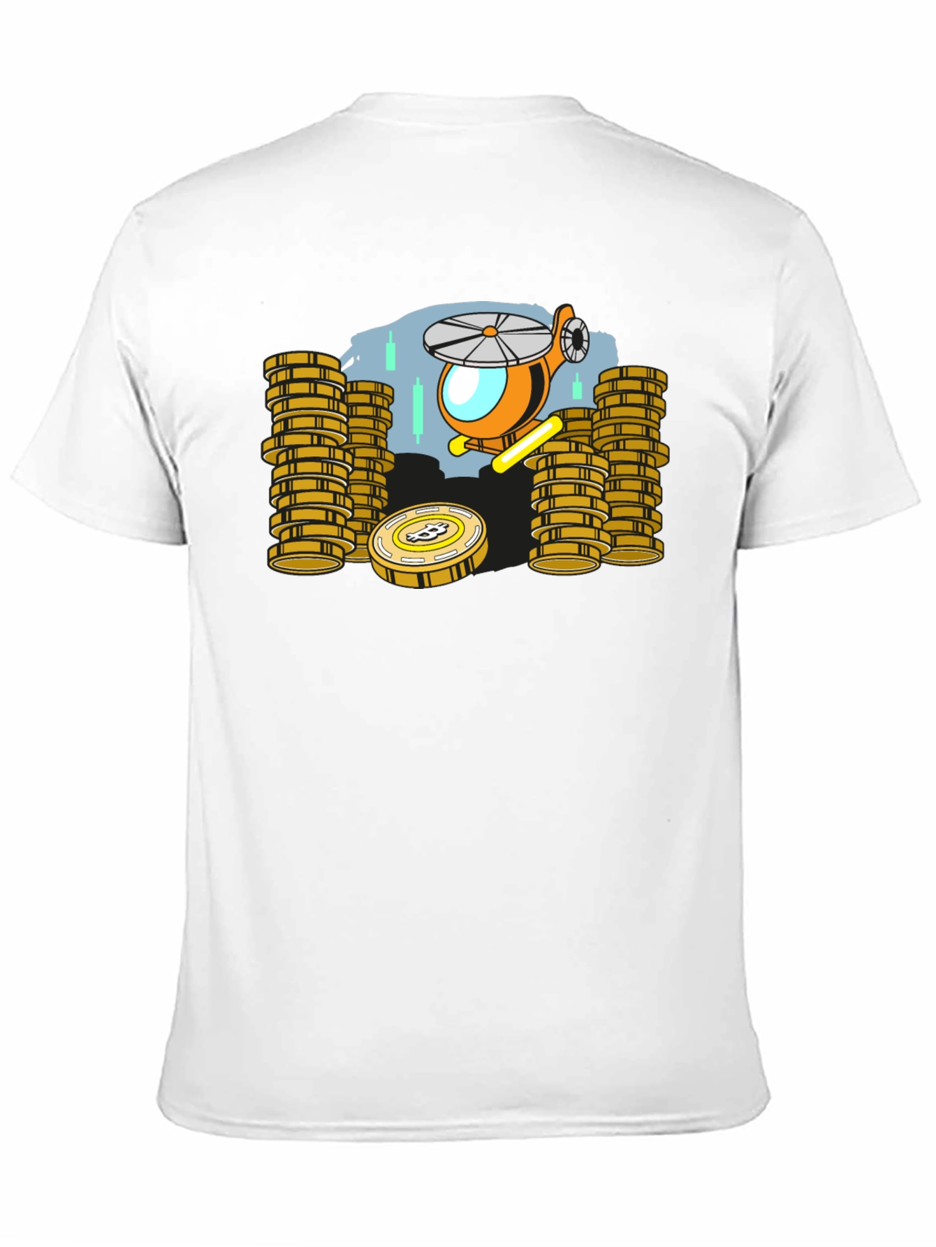 Bitcoin Helicopter T-Shirt - Crypto Investor Tee
